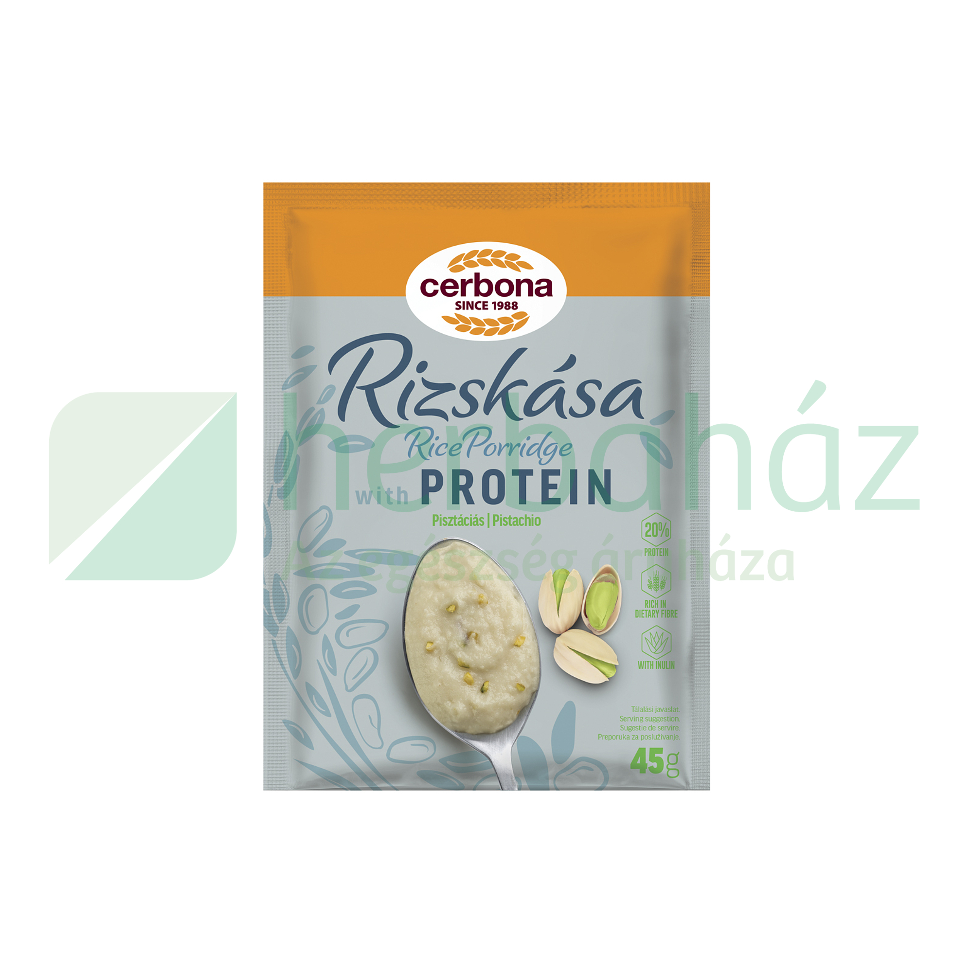 CERBONA PISZTÁCIÁS RIZSKÁSA PROTEINES 45G