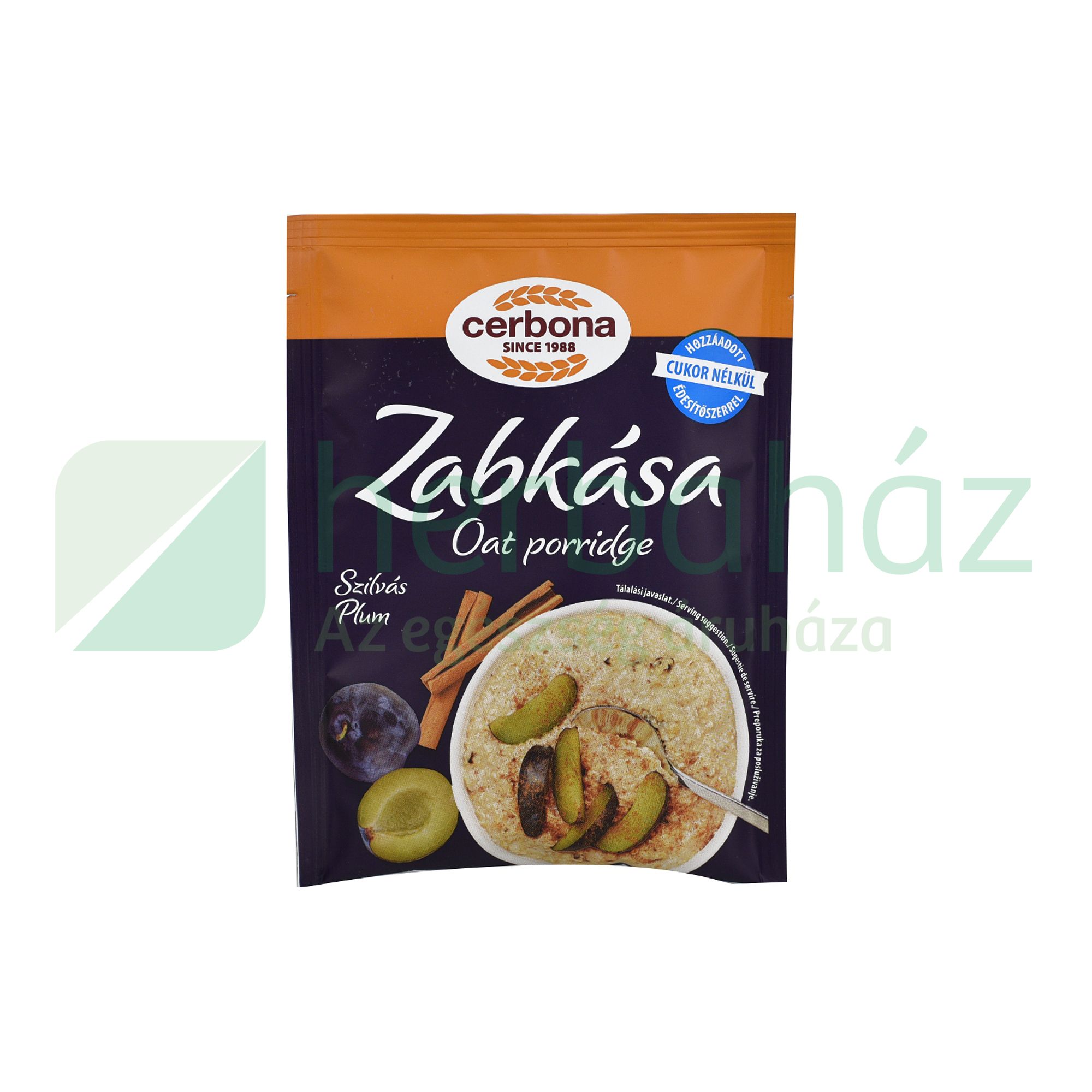 CERBONA SZILVÁS ZABKÁSA HOZZÁADOTT CUKOR NÉLKÜLI 50G