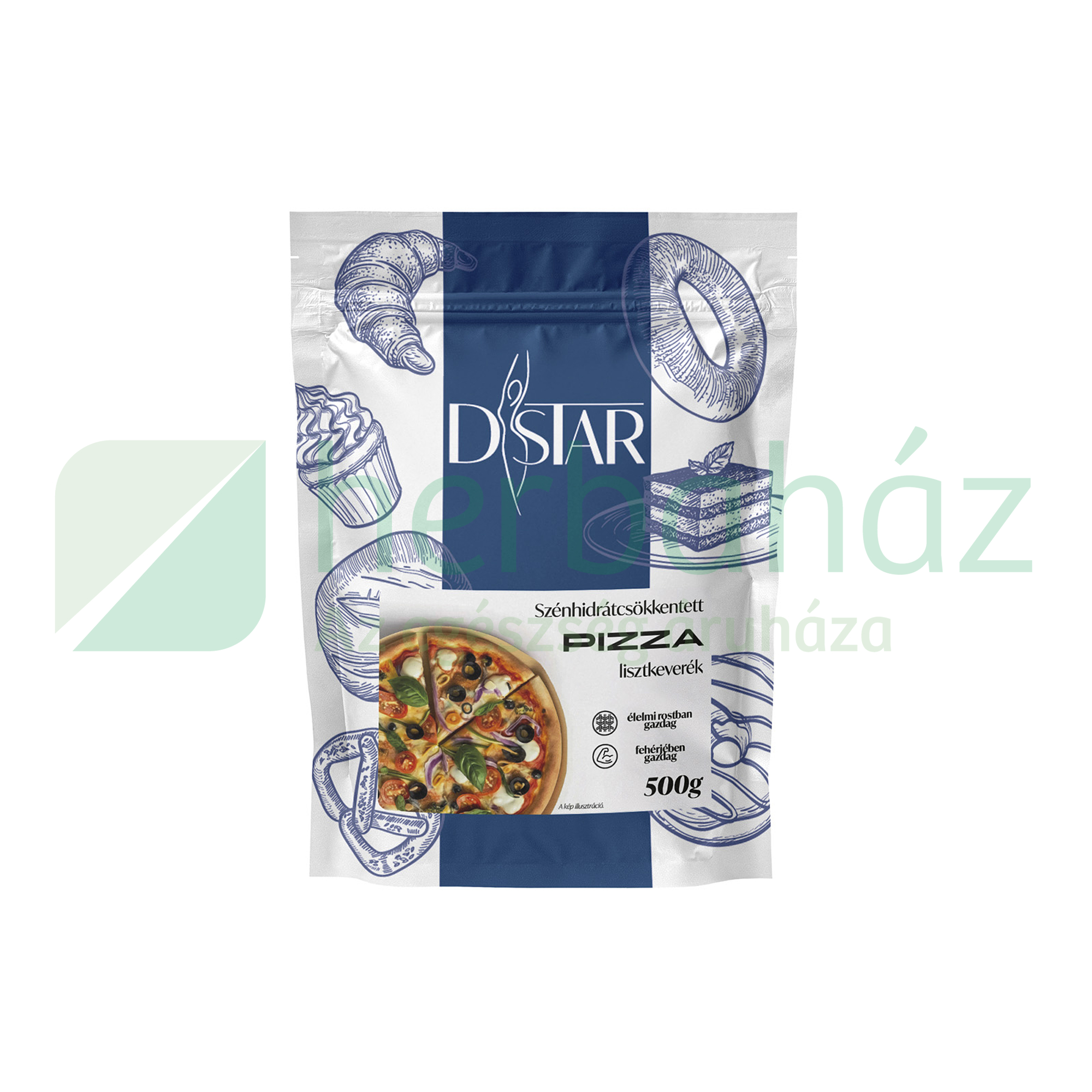 D-STAR SZÉNHIDRÁTCSÖKKENTETT PIZZA LISZTKEVERÉK  500G