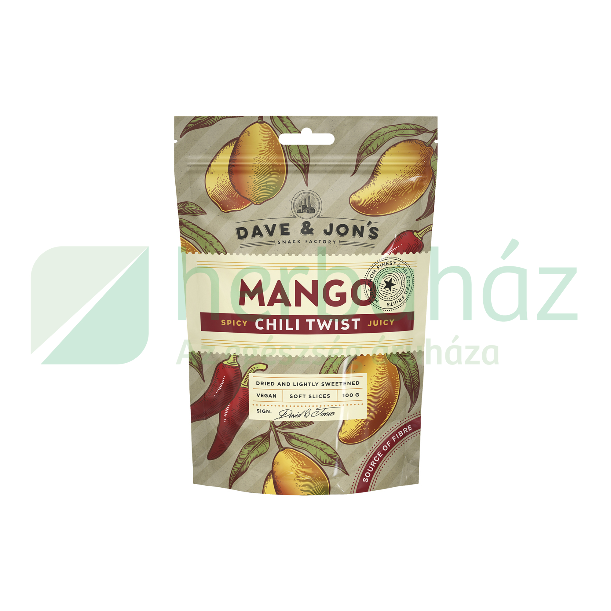 DAVE&JONS SZÁRÍTOTT MANGÓ CHILIVEL 100G