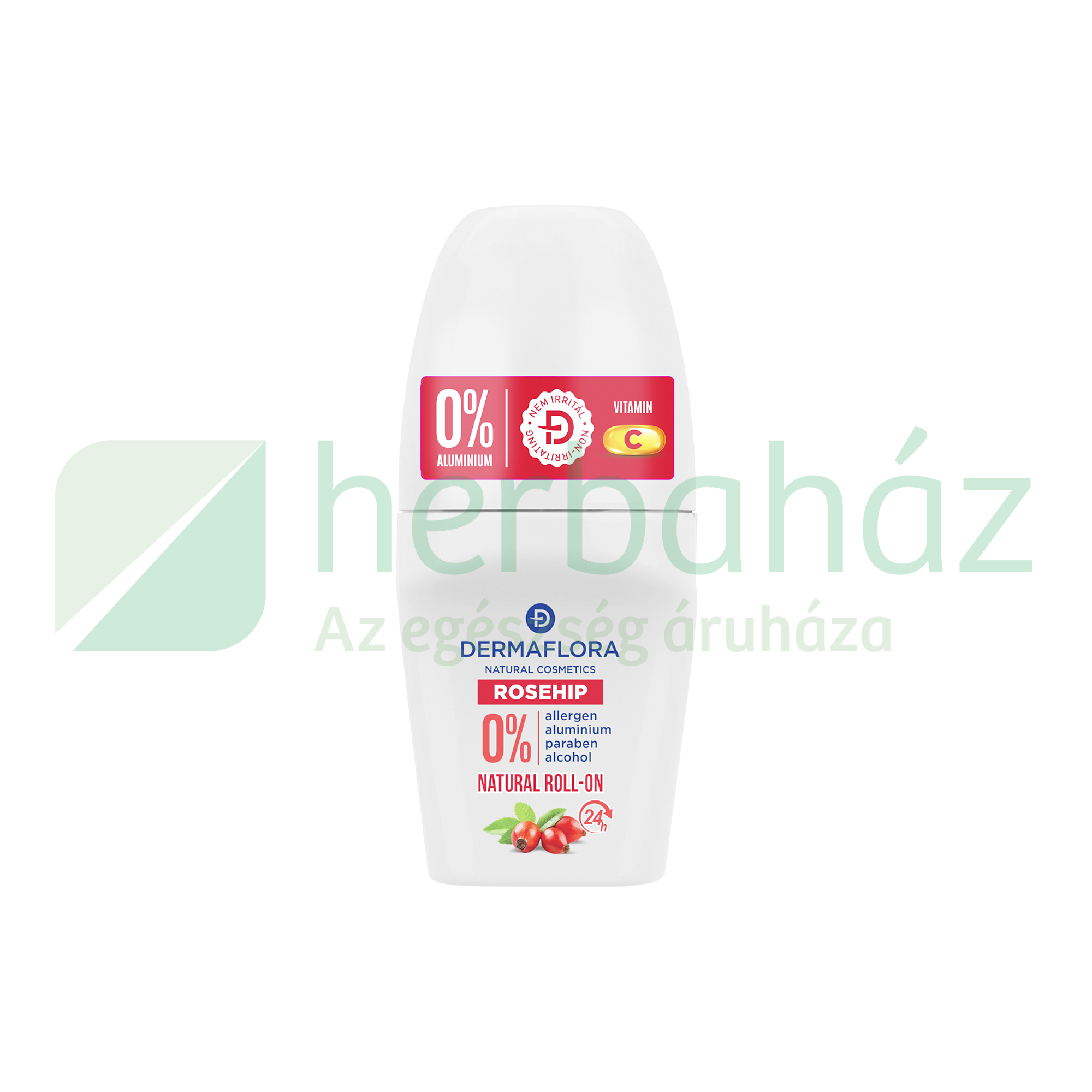 DERMAFLORA 0% DEO ROLL-ON CSIPKEBOGYÓ OLAJJAL ÉS C-VITAMINNAL 50ML