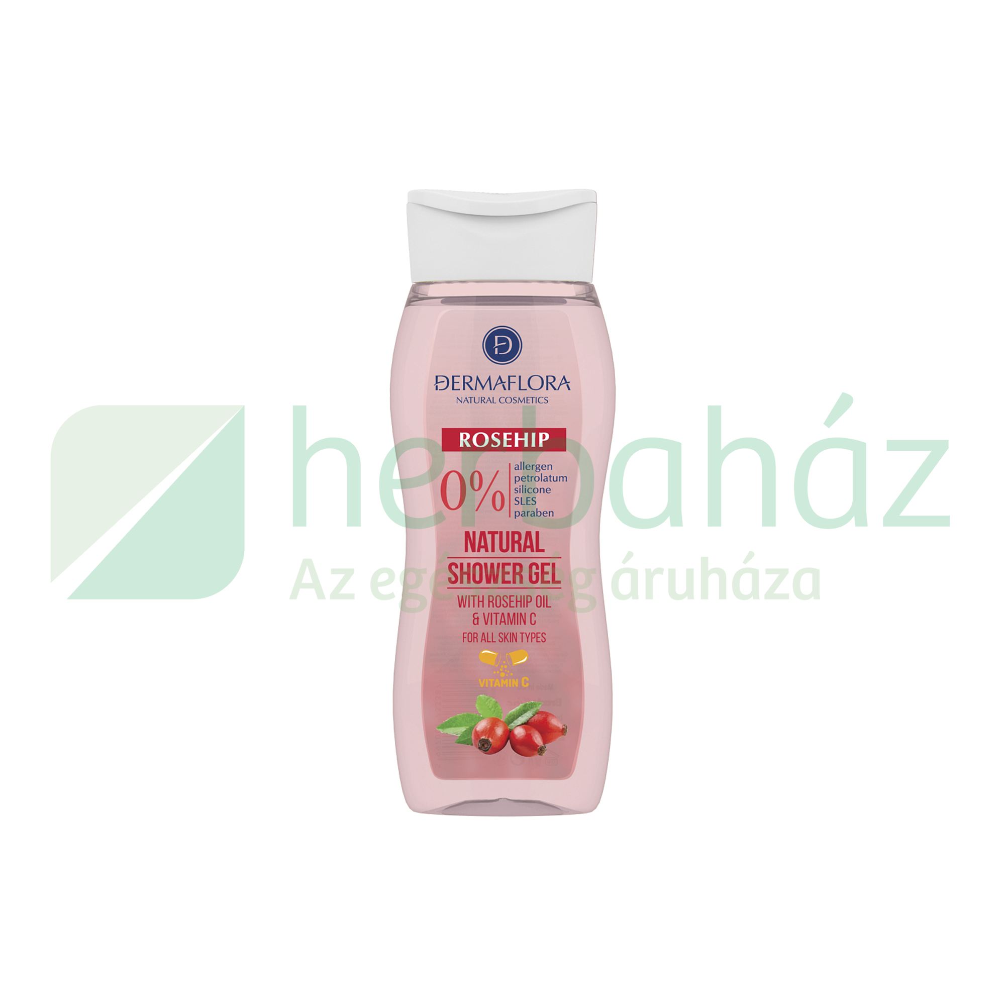 DERMAFLORA 0% TUSFÜRDŐ CSIPKEBOGYÓ OLAJJAL ÉS C-VITAMINNAL 250ML