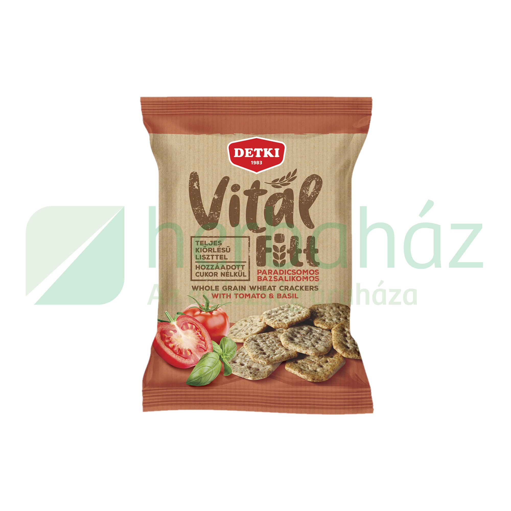 DETKI VITÁL FITT TELJES KIŐRLÉSŰ KRÉKER PARADICSOM-BAZSALIKOM HOZZÁADOTT CUKOR NÉLKÜL 100G
