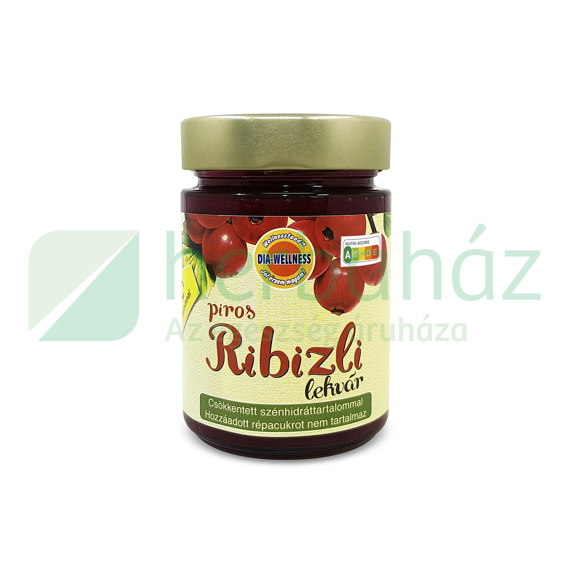 DIA-WELLNESS CSÖKKENTETT SZÉNHIDRÁTTARTALMÚ PIROS RIBIZLILEKVÁR 380G