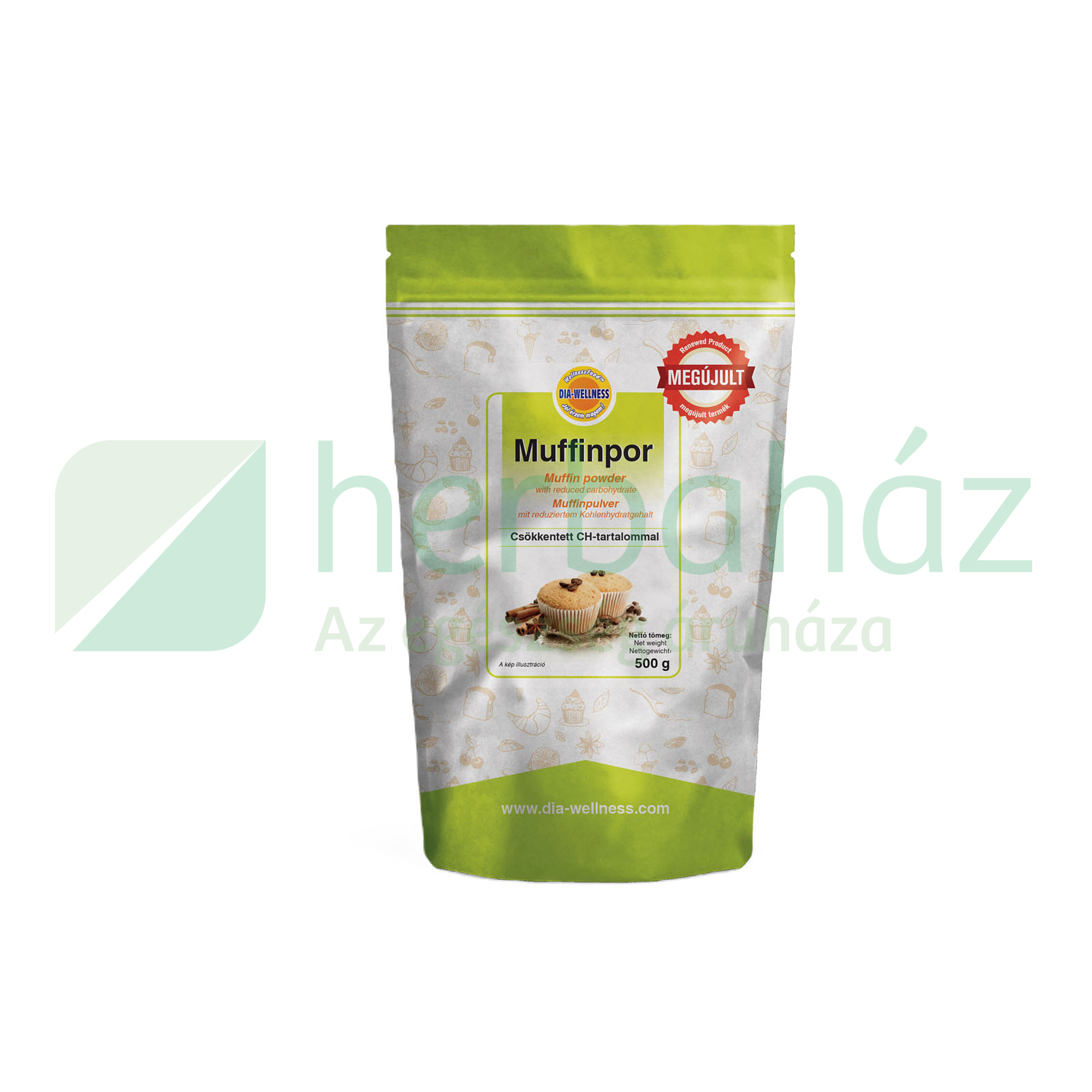 DIA-WELLNESS MUFFINPOR CSÖKKENTETT CH TARTALOMMAL 500G