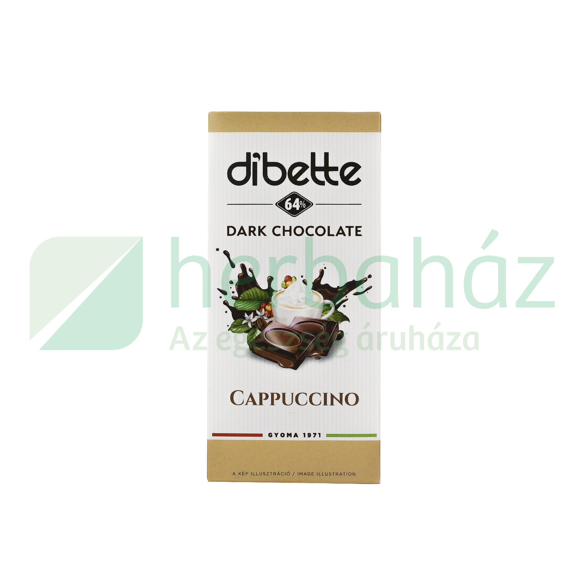 DIBETTE CHOCO CAPPUCCINO ÍZŰ KRÉMMEL TÖLTÖTT ÉTCSOKOLÁDÉ FRUKTÓZZAL 80G