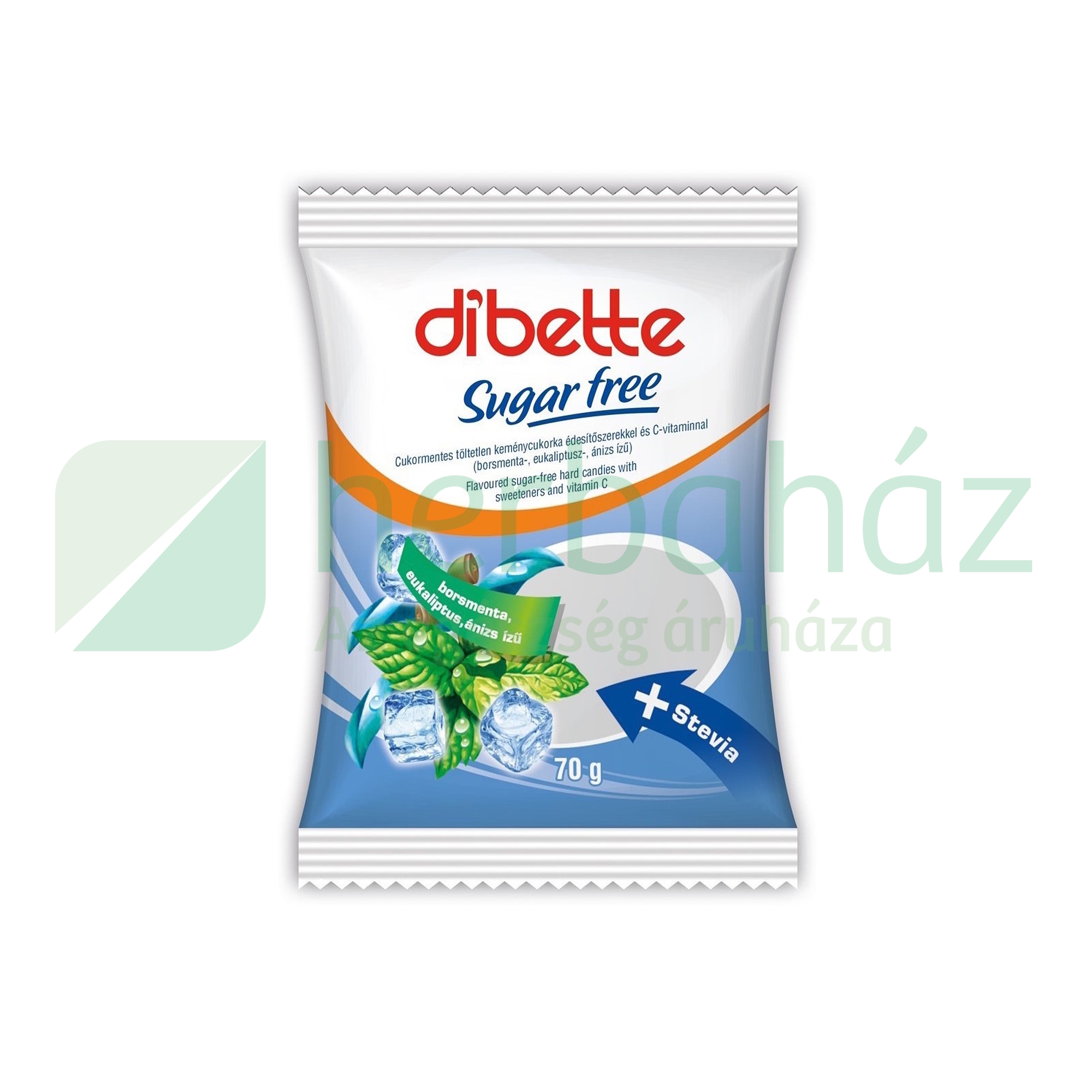 DIBETTE CUKORMENTES VEGYES MENTOLÍZŰ CUKORKA ÉDESÍTŐSZEREKKEL 70G