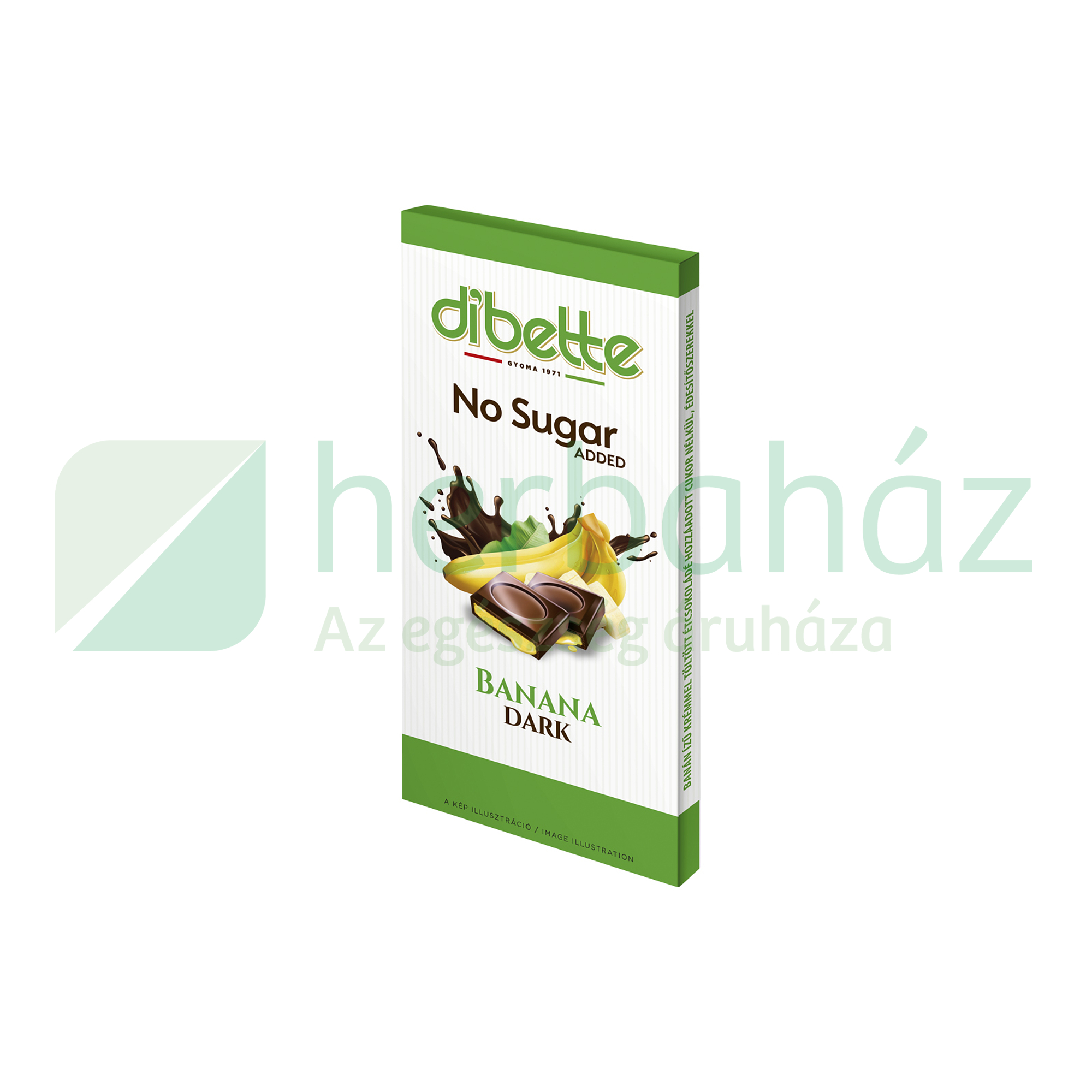 DIBETTE NAS BANÁN ÍZŰ KRÉMMEL TÖLTÖTT ÉTCSOKOLÁDÉ HCN 80G