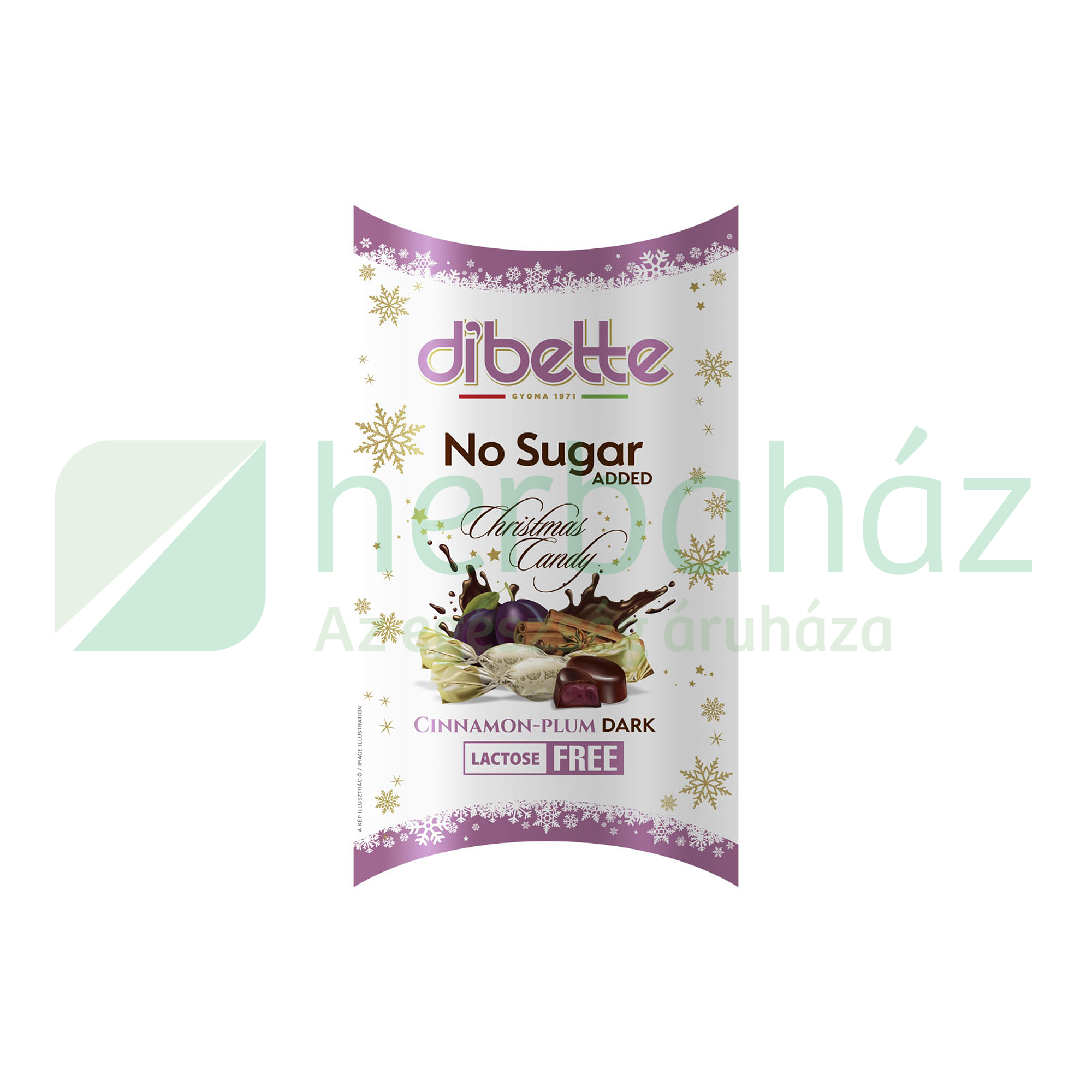 DIBETTE NAS FAHÉJAS-SZILVÁS KRÉMMEL TÖLTÖTT ÉTCSOKOLÁDÉ SZALONCUKOR LAKTÓZMENTES 220G