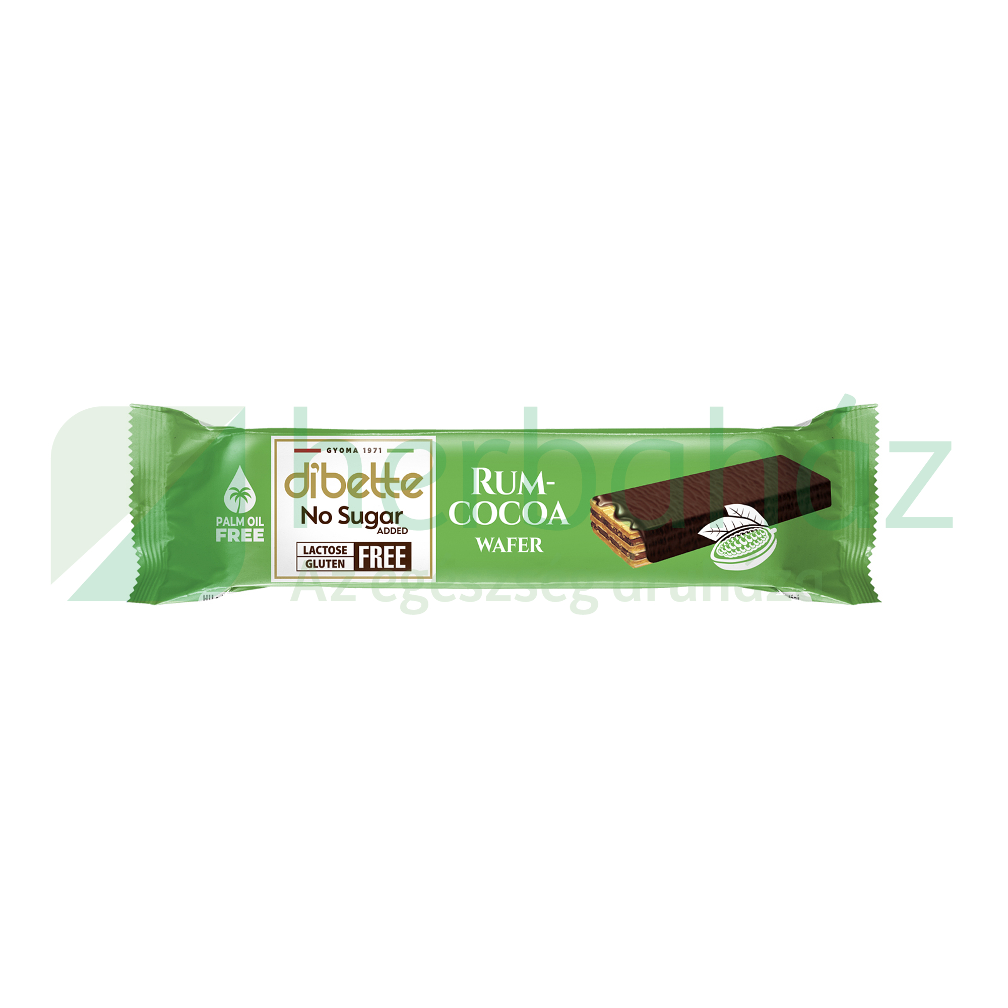 DIBETTE NAS GLUTÉNMENTES RUM-COCOA WAFER 26G