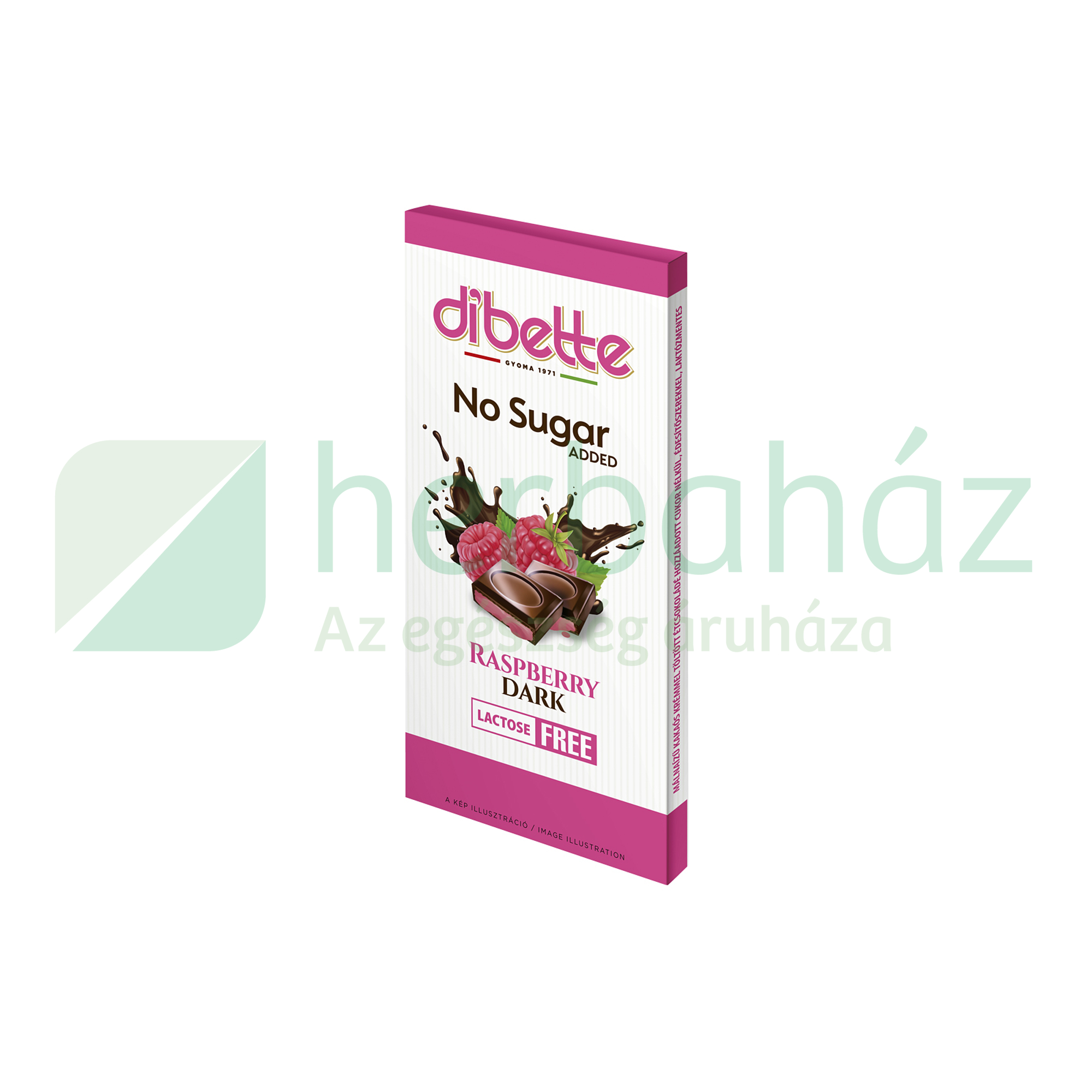 DIBETTE NAS MÁLNÁS KRÉMMEL TÖLTÖTT ÉTCSOKOLÁDÉ HCN LAKTÓZMENTES 80G