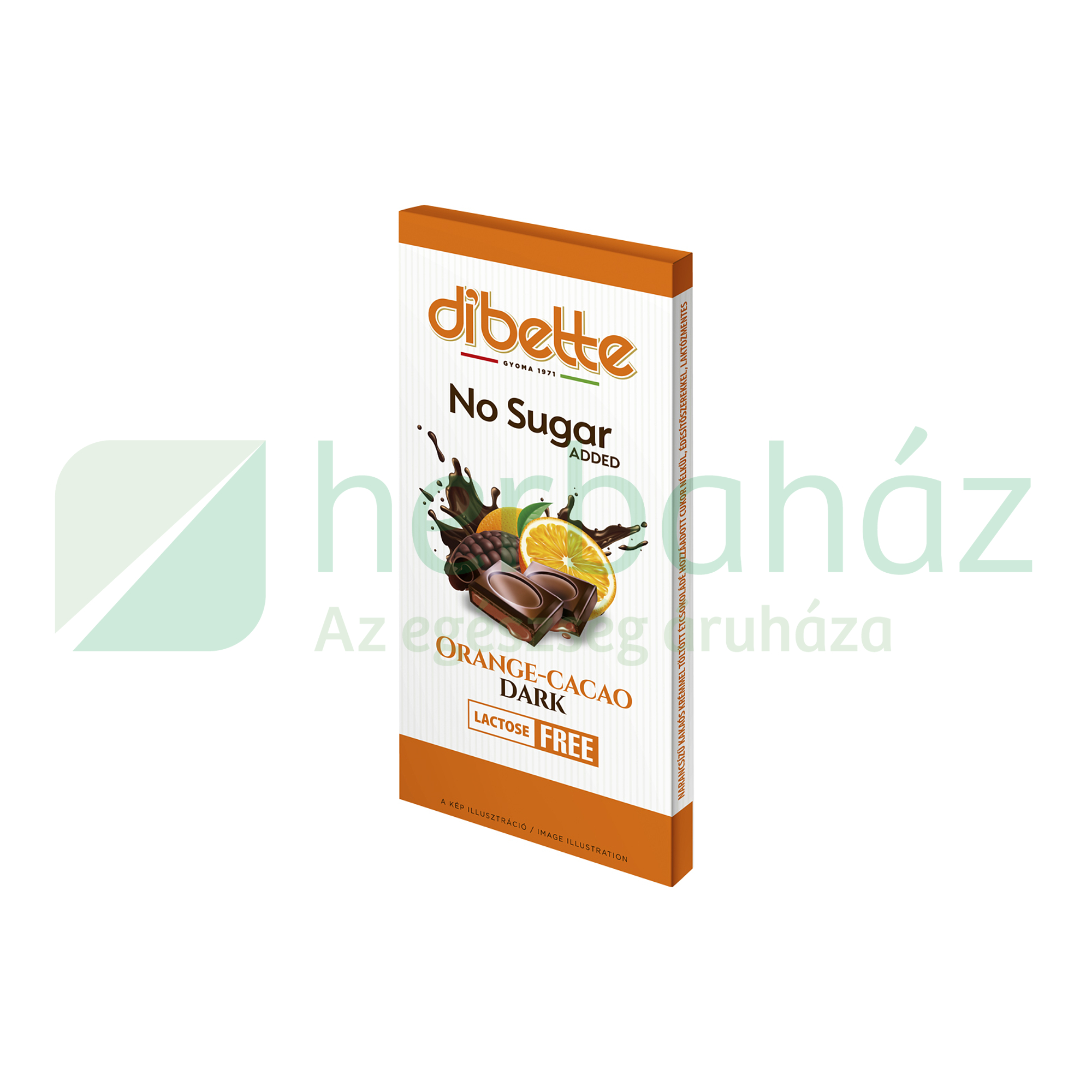 DIBETTE NAS NARANCS ÍZŰ-KAKAÓS KRÉMMEL TÖLTÖTT ÉTCSOKOLÁDÉ HCN LAKTÓZMENTES 80G ÚJ