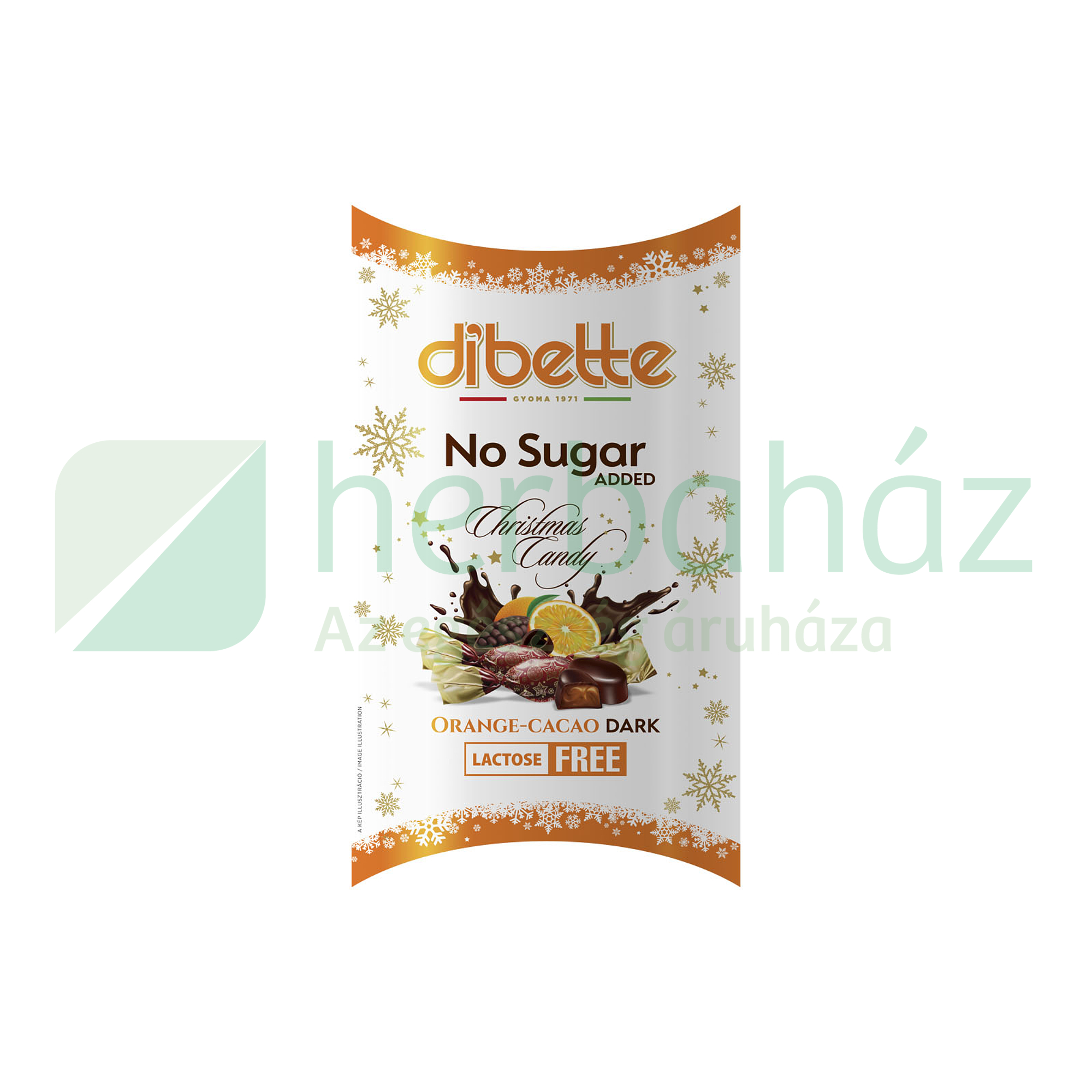 DIBETTE NAS NARANCS ÍZŰ KAKAÓS KRÉMMEL TÖLTÖTT ÉTCSOKOLÁDÉ SZALONCUKOR LAKTÓZMENTES 220G