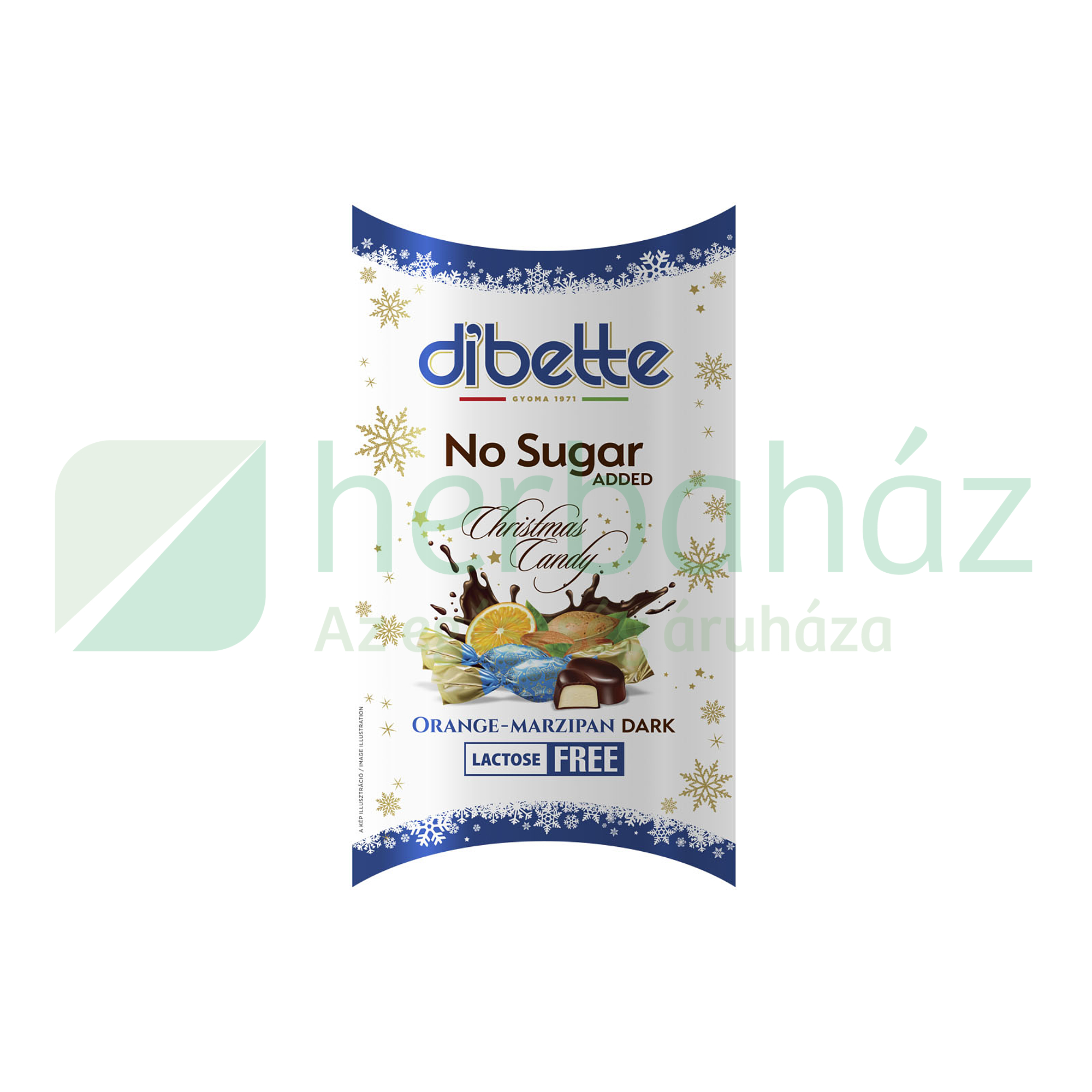 DIBETTE NAS NARANCSÍZŰ MARCIPÁN SZALONCUKOR ÉTCSOKOLÁDÉVAL MÁRTVA LAKTÓZMENTES 220G