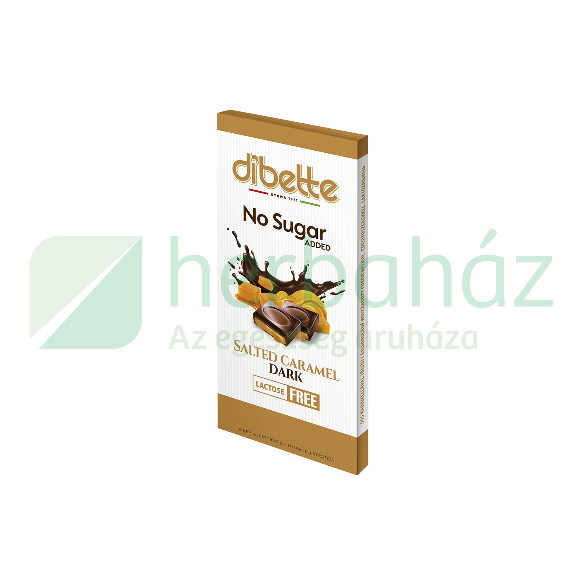 DIBETTE NAS SÓS-KARAMELLA ÍZŰ KRÉMMEL TÖLTÖTT ÉTCSOKOLÁDÉ HCN LAKTÓZMENTES 80G