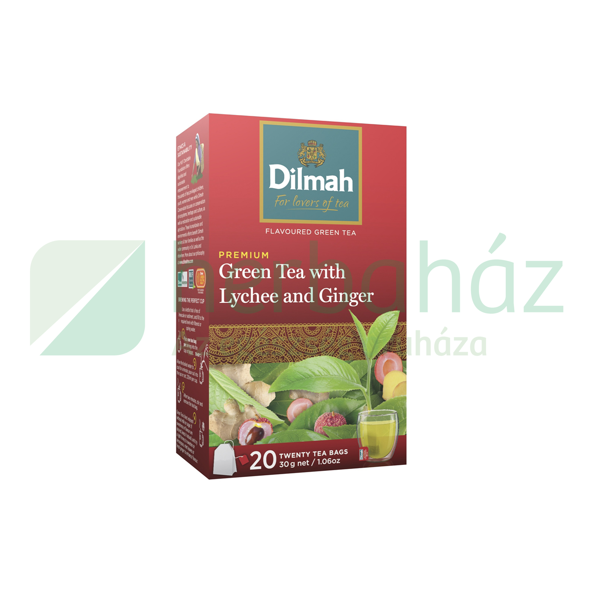 DILMAH GREEN TEA LYCHEE-GINGER FILTERES 20DB