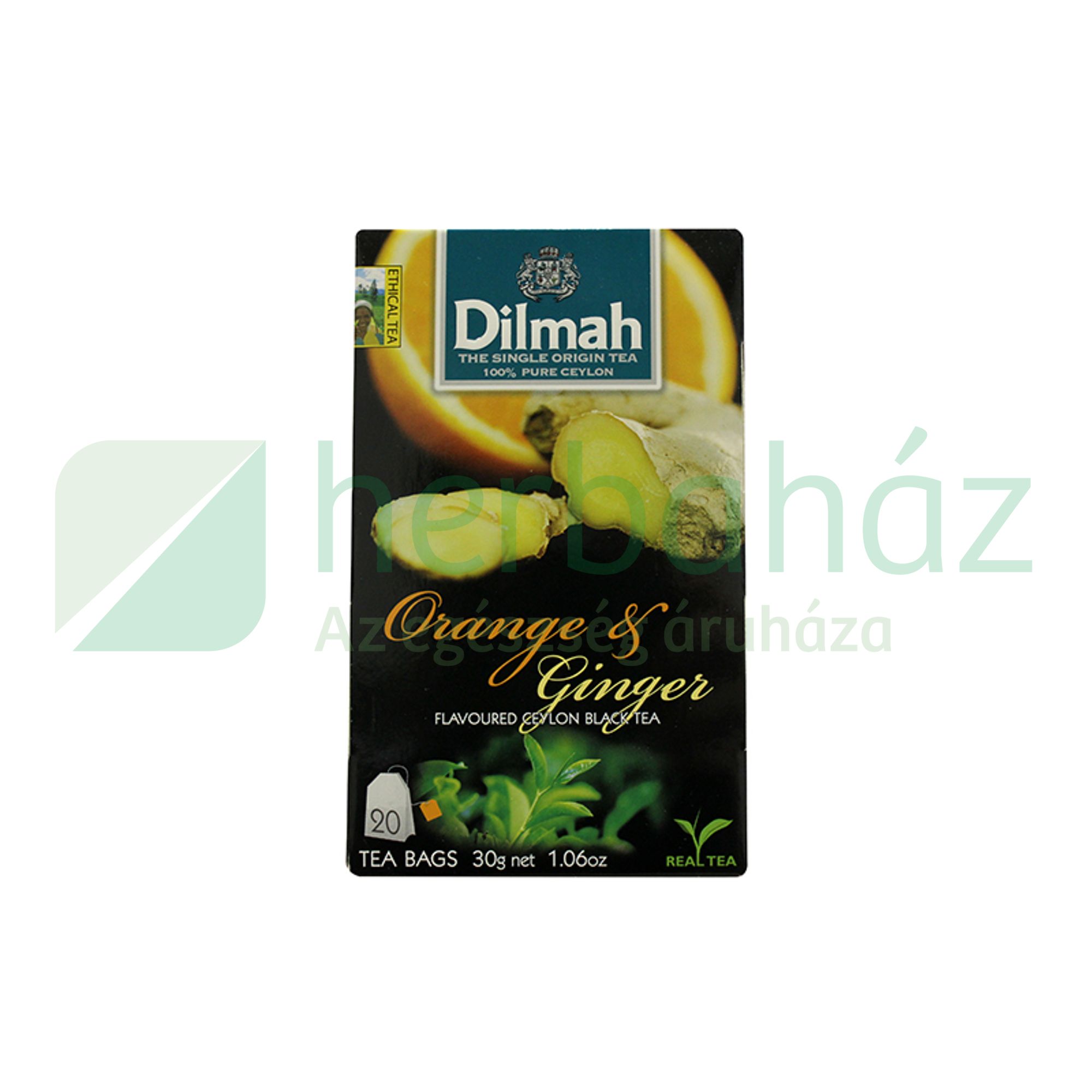 DILMAH TEA ORANGE&GINGER AROMÁS FEKETE 30G