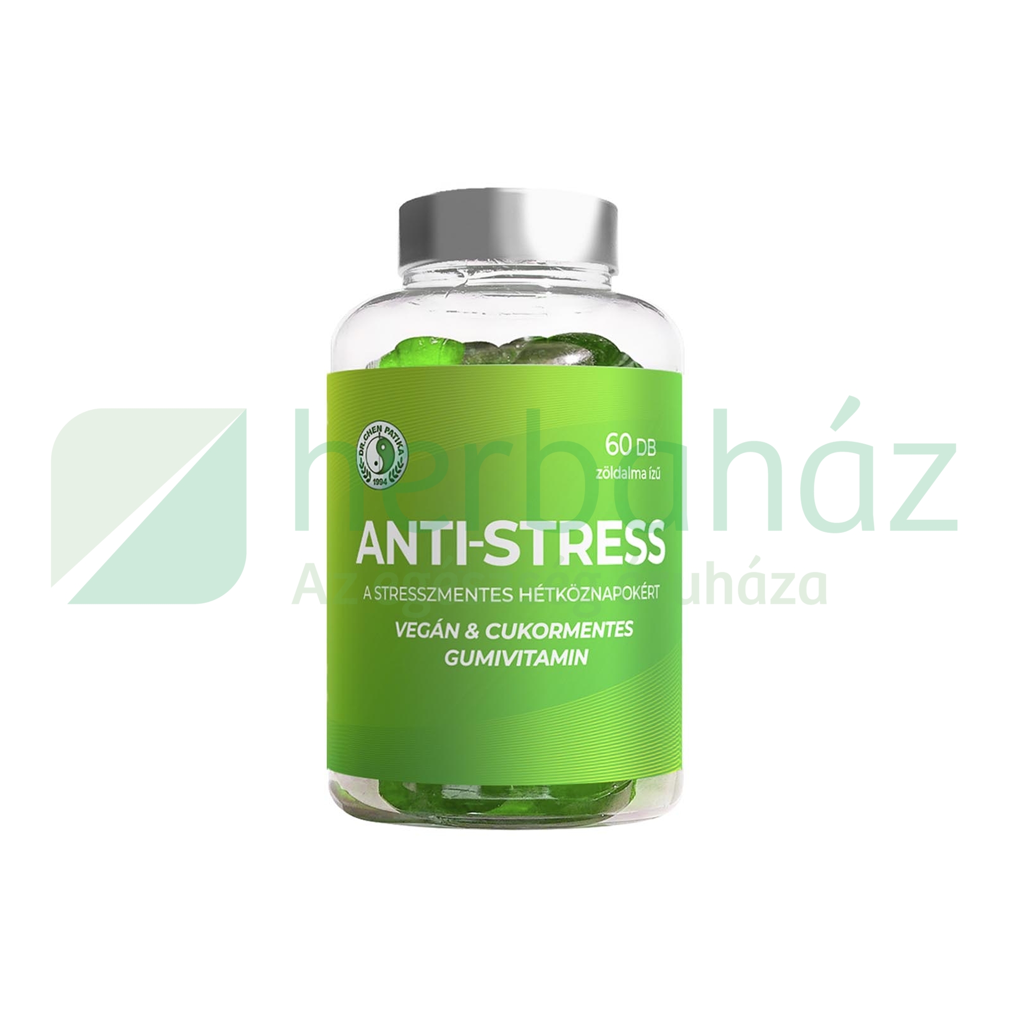 DR.CHEN ANTI-STRESS GUMIVITAMIN CUKORMENTES ZÖLDALMA ÍZŰ 60DB