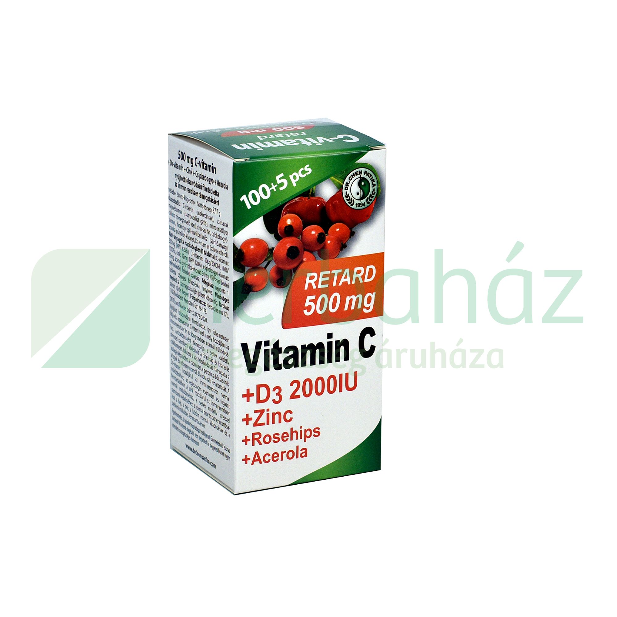 DR.CHEN C-VITAMIN 500MG RETARD+D3+ACEROLA 105DB