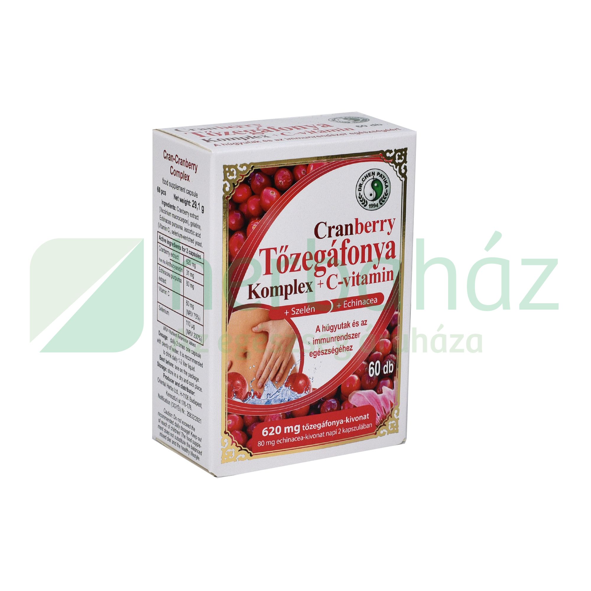 DR.CHEN CRANBERRY-TŐZEGÁFONYA KOMPLEX KAPSZULA 60DB