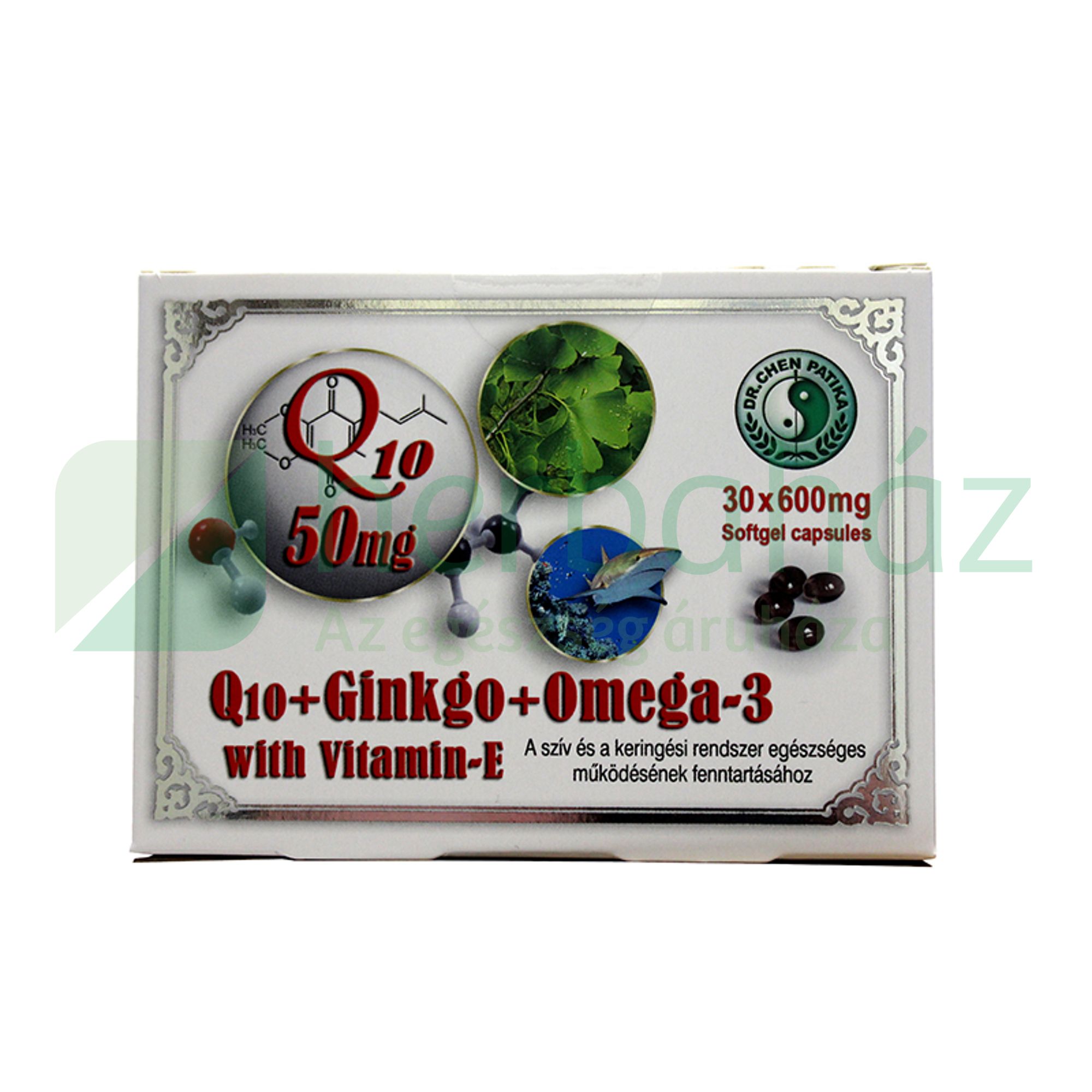 DR.CHEN Q10 GINKGO OMEGA-3 KAPSZULA 30DB