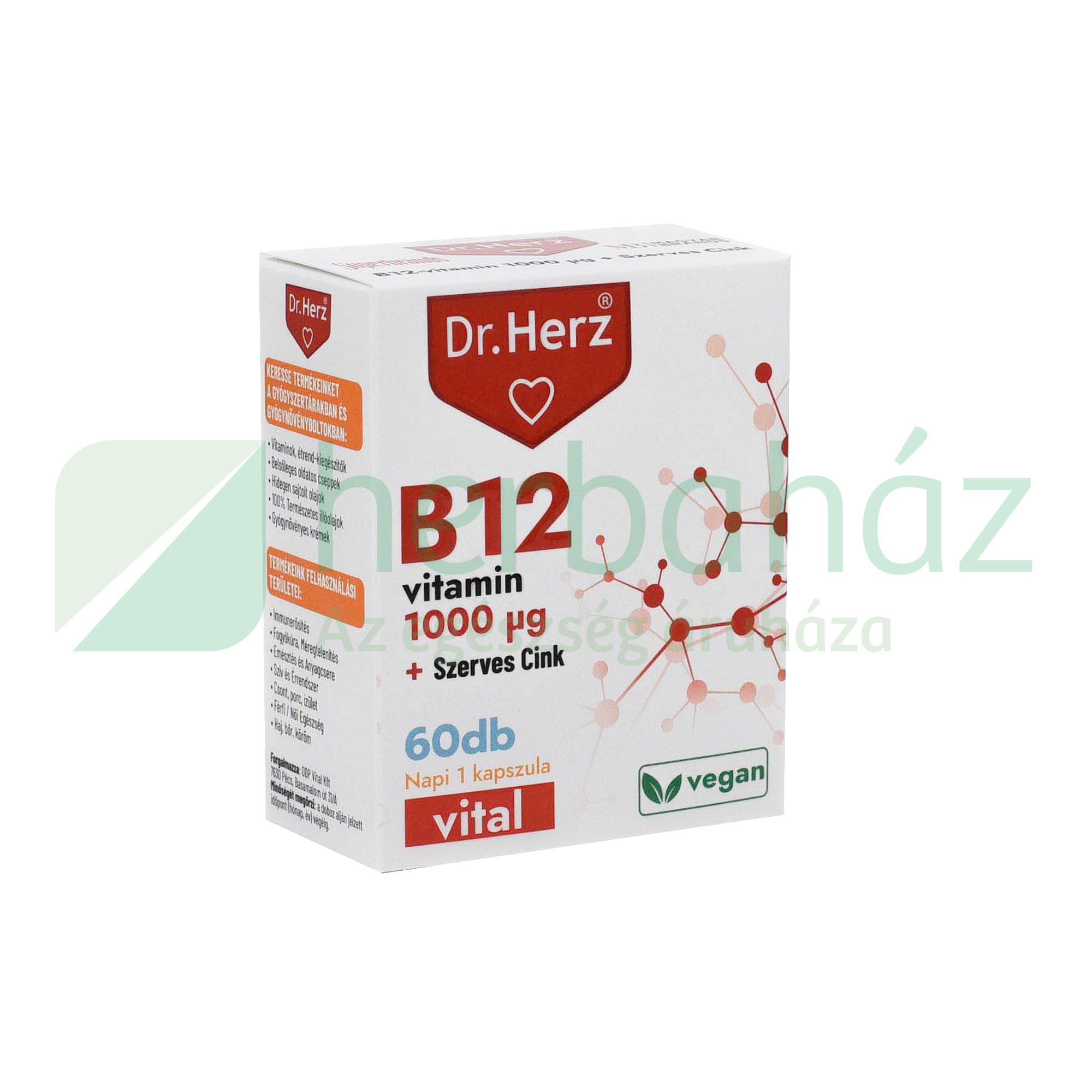 DR. HERZ B12 1000 MCG + SZERVES CINK KAPSZULA 60DB