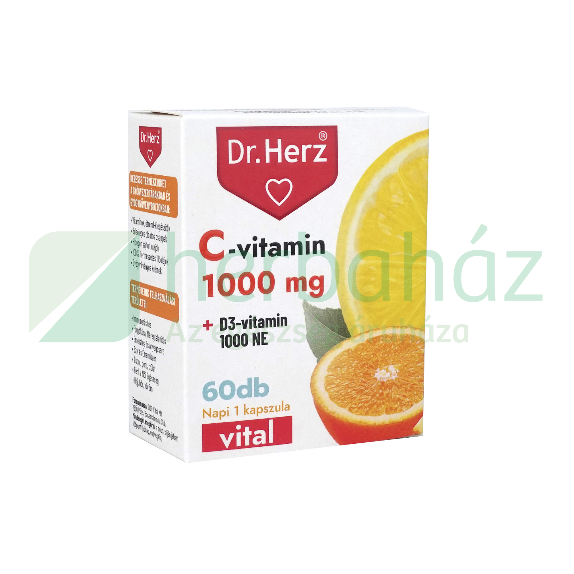 DR. HERZ C-VITAMIN 1000 MG + D3-VITAMIN 1000 NE KAPSZULA 60DB