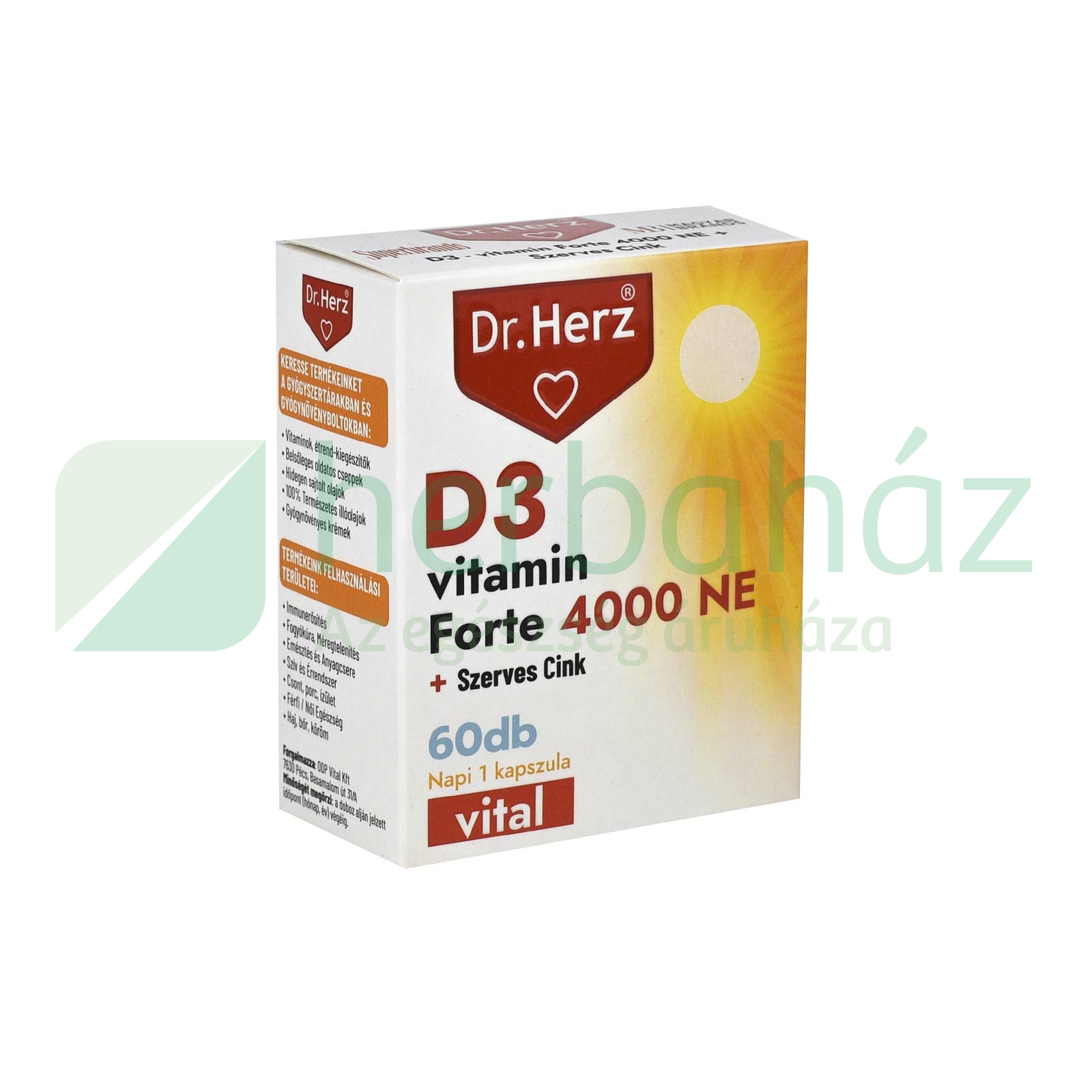 DR.HERZ D3-VITAMIN 4000 NE+SZERVES CINK KAPSZULA 60DB