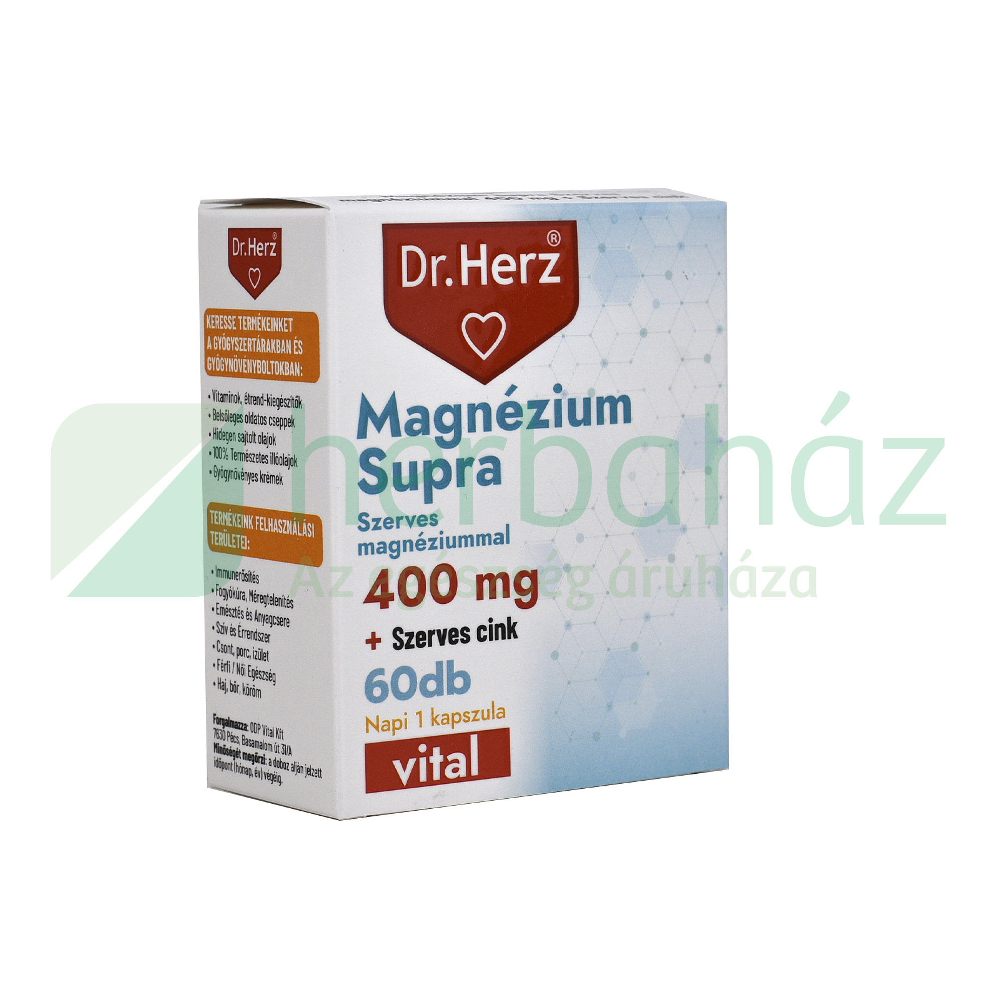 DR. HERZ MAGNÉZIUM SUPRA 400 MG + SZERVES CINK KAPSZULA 60DB