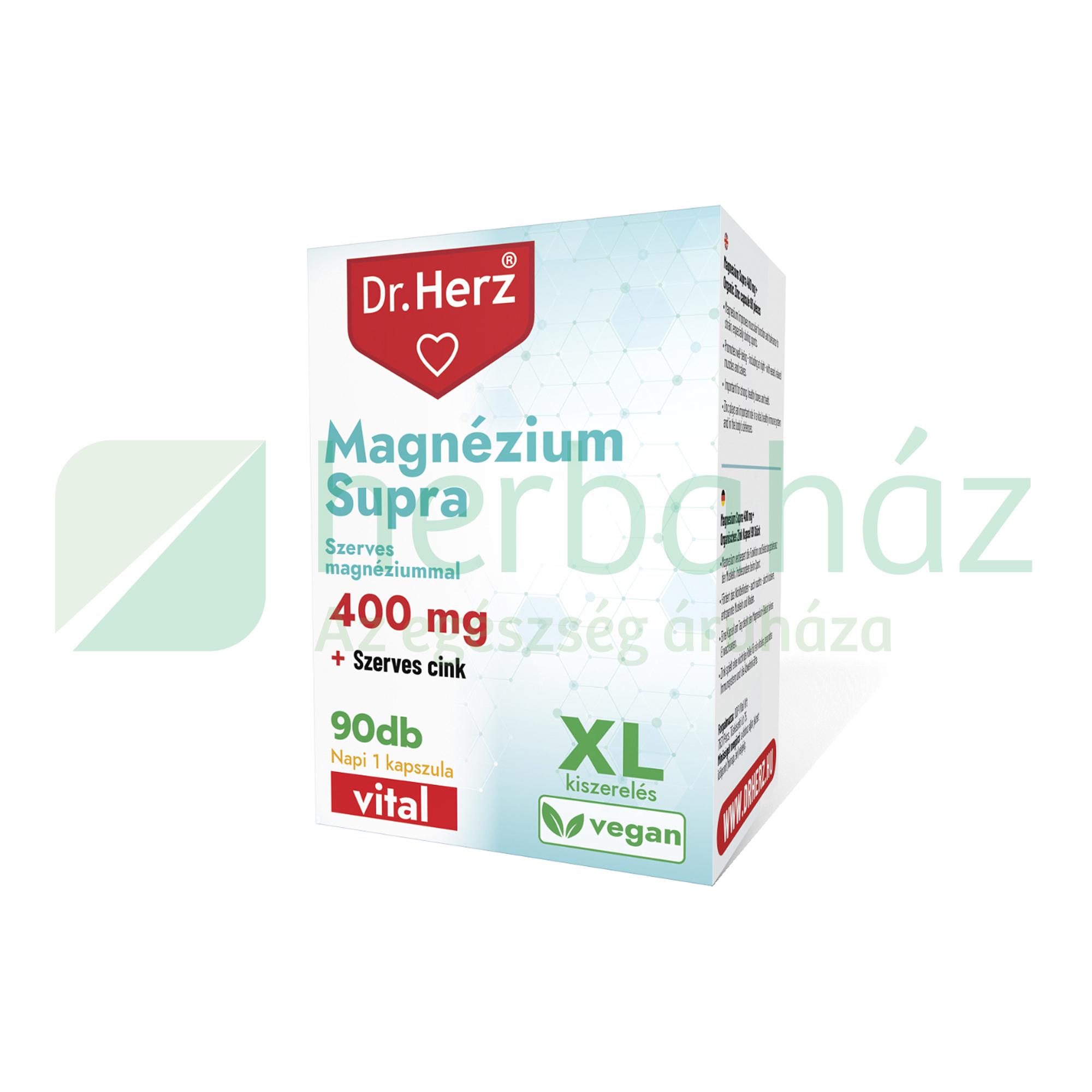 DR. HERZ MAGNÉZIUM SUPRA 400MG + SZERVES CINK KAPSZULA XL 90DB