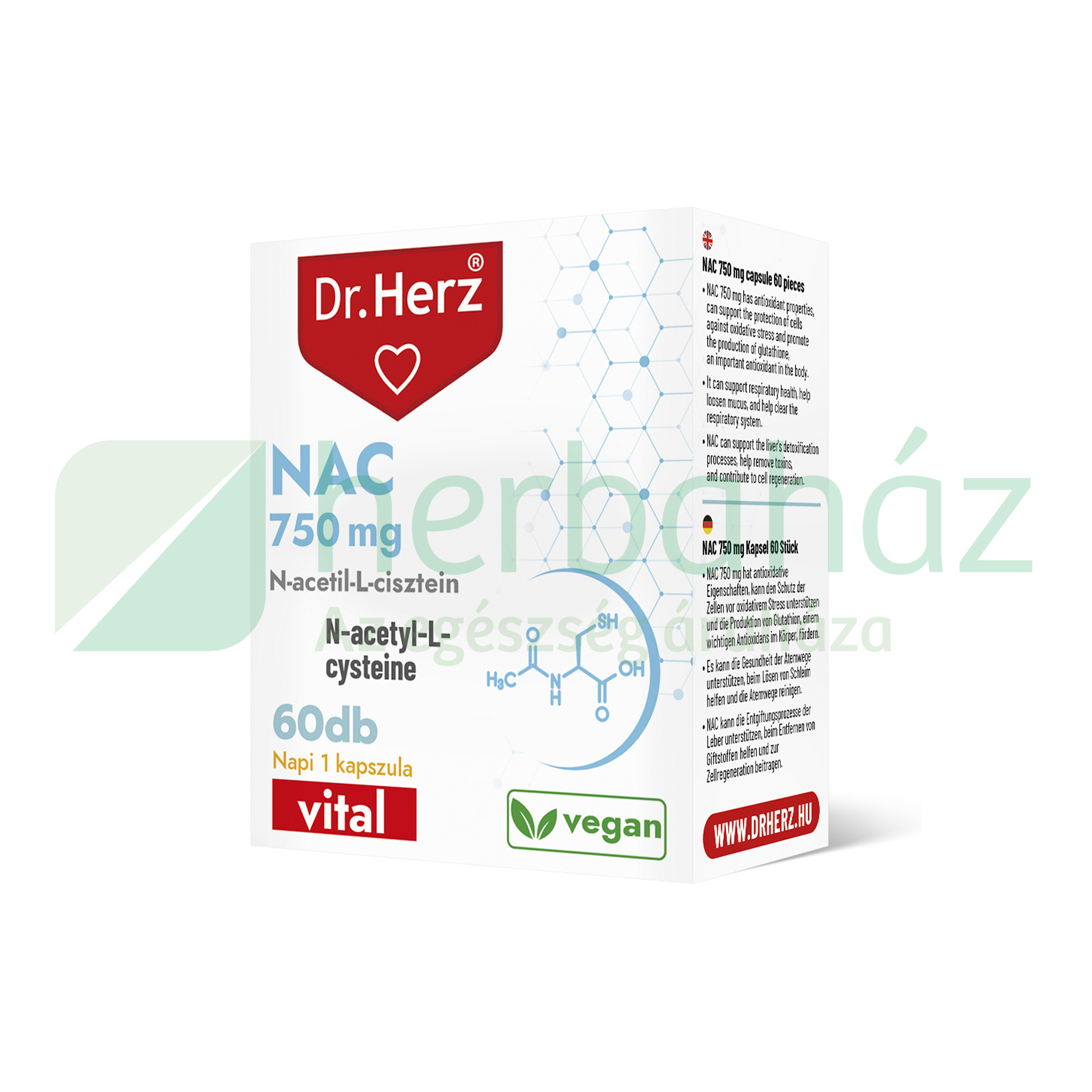 DR. HERZ NAC 750MG KAPSZULA 60DB