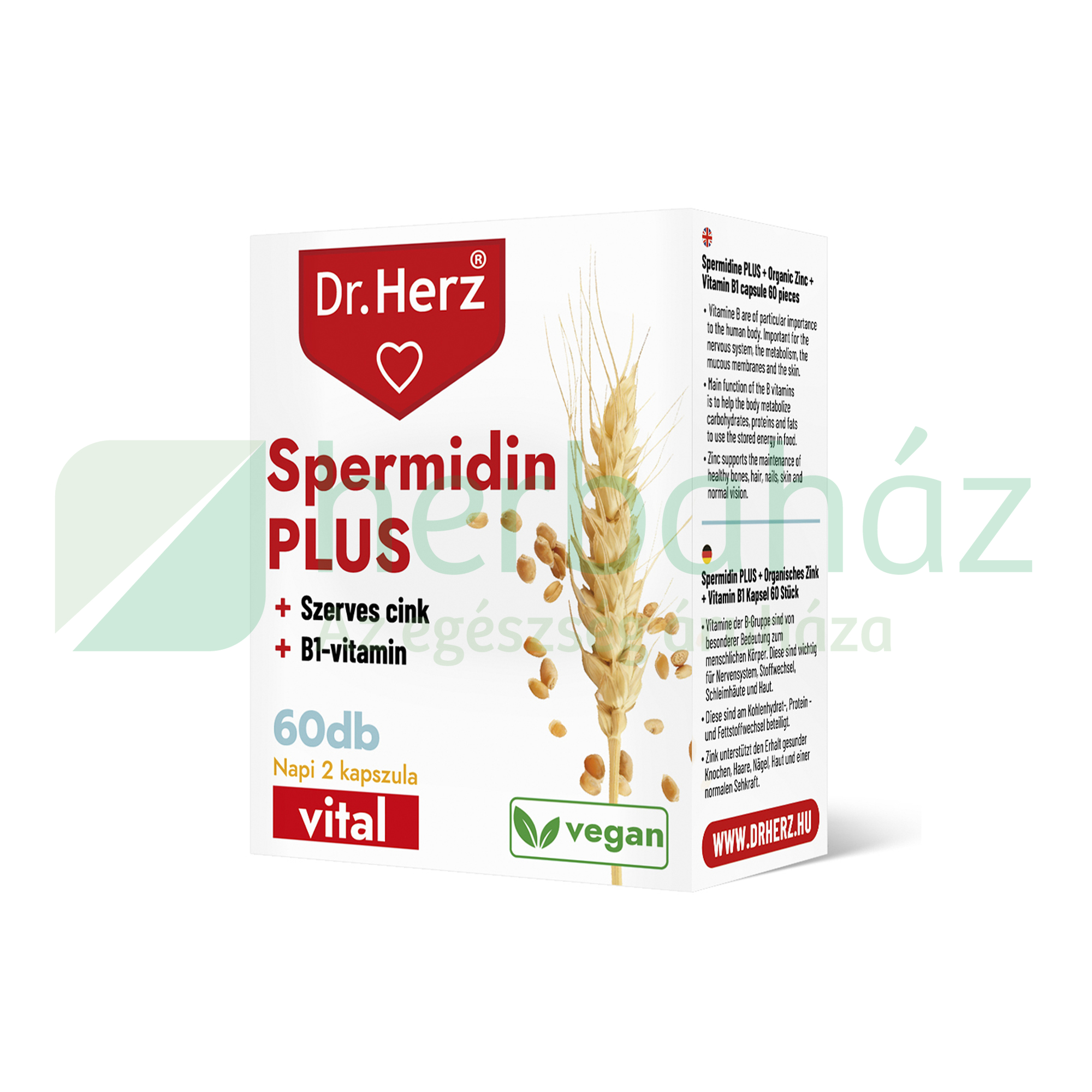 DR. HERZ SPERMIDIN+B1-VITAMIN+SZERVES CINK KAPSZULA 60DB