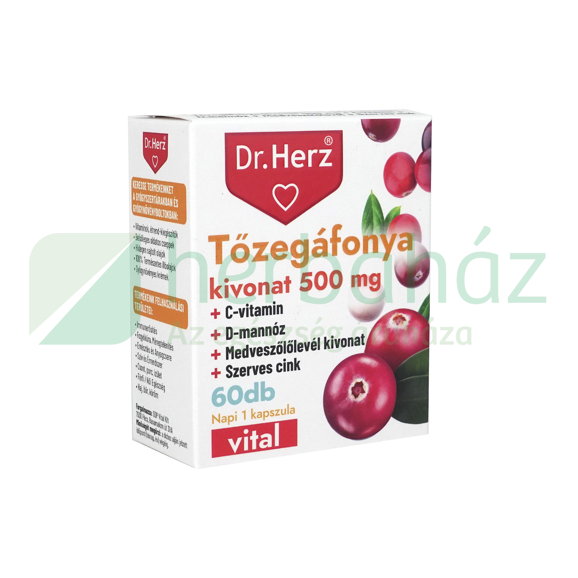 DR. HERZ TŐZEGÁFONYA KIVONAT 500 MG KAPSZULA 60DB