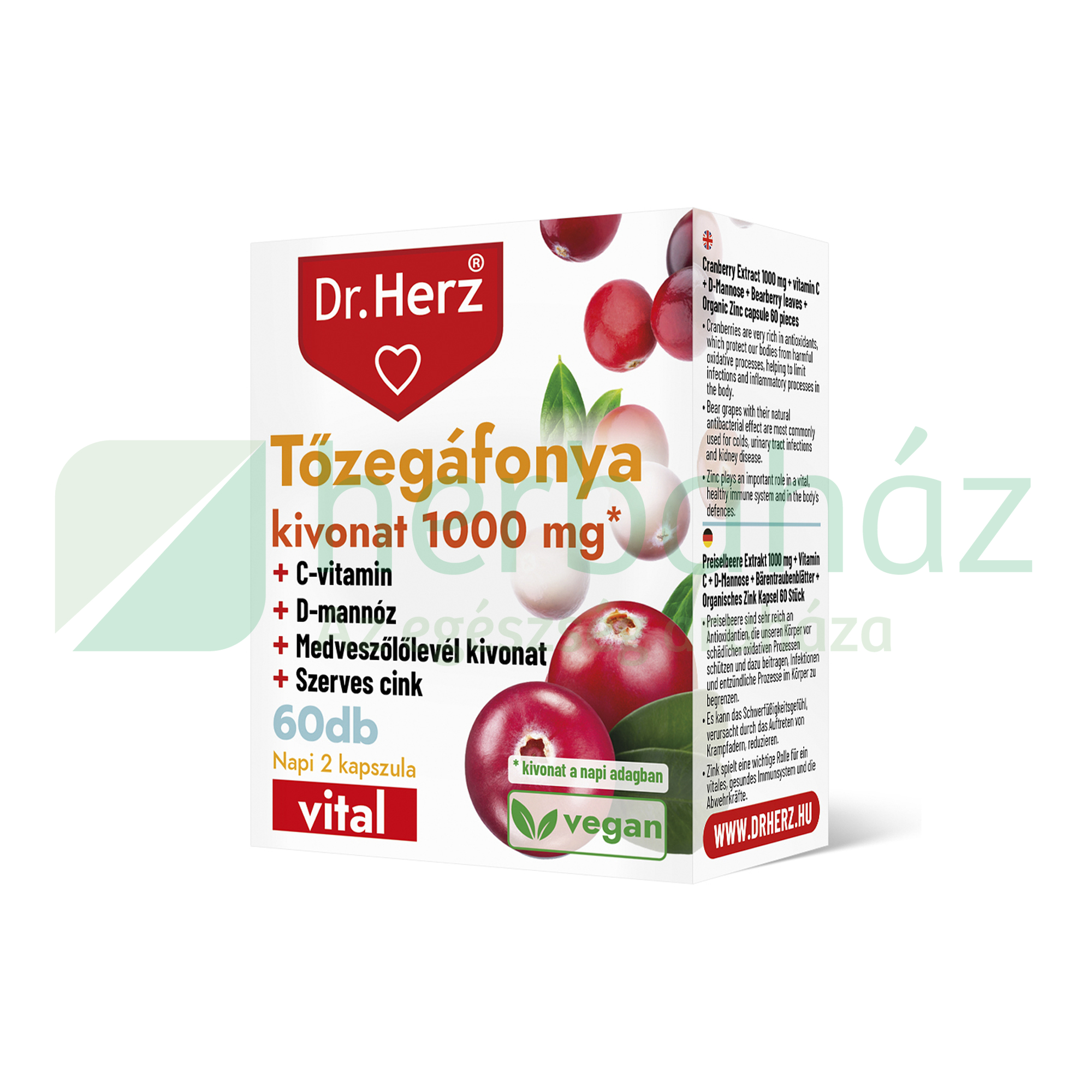 DR. HERZ TŐZEGÁFONYA KIVONAT KAPSZULA 60DB