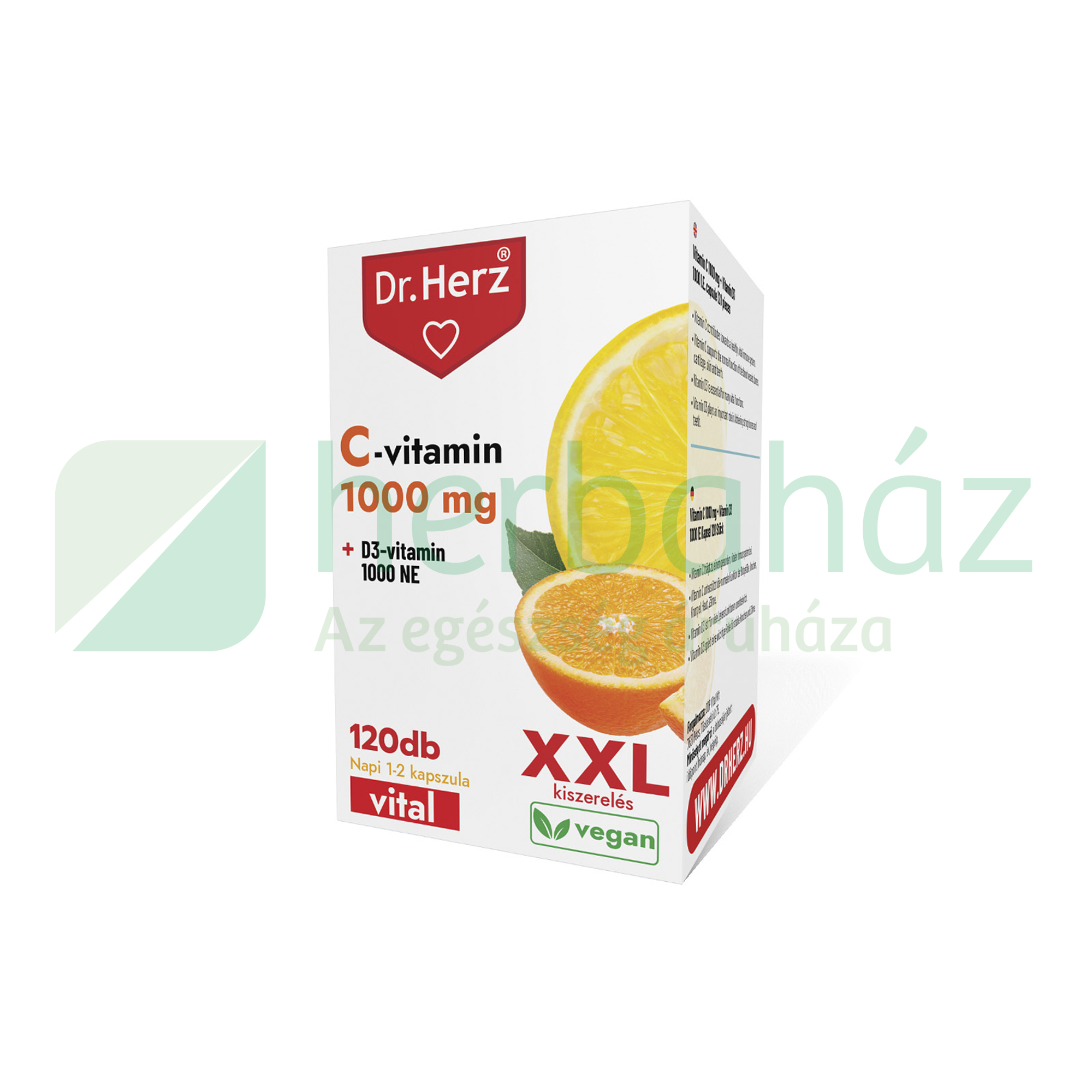 DR. HERZ XXL C-VITAMIN 1000MG + D3-VITAMIN 1000NE KAPSZULA 120DB