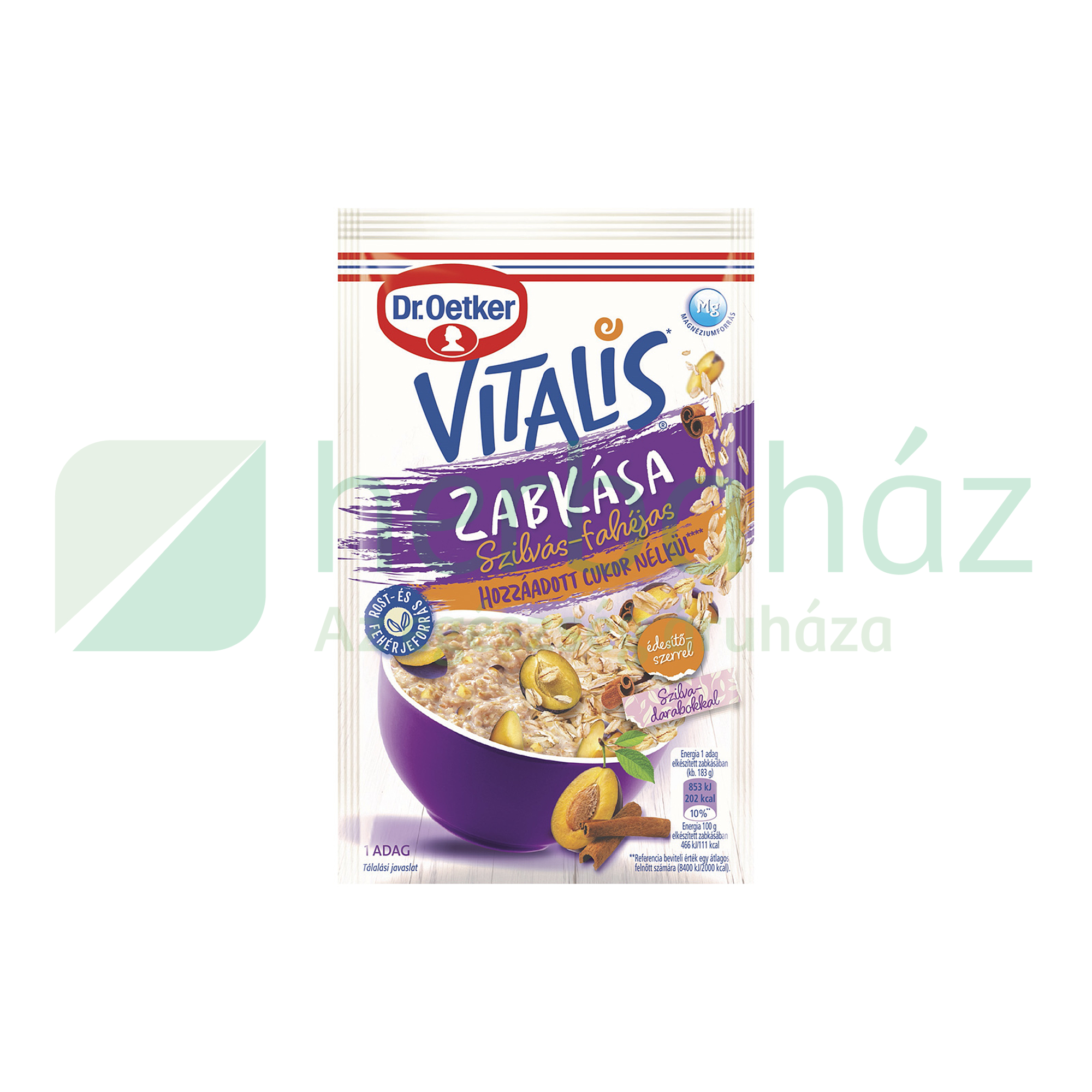 DR.OETKER VITALIS ZABKÁSA SZILVÁS-FAHÉJAS HOZZÁADOTT CUKOR NÉLKÜL 58G