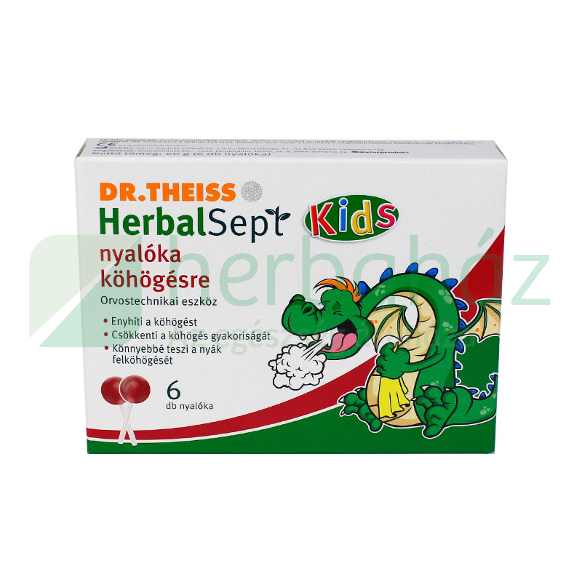 DR.THEISS HERBALSEPT KIDS NYALÓKA KÖHÖGÉSRE 6DB