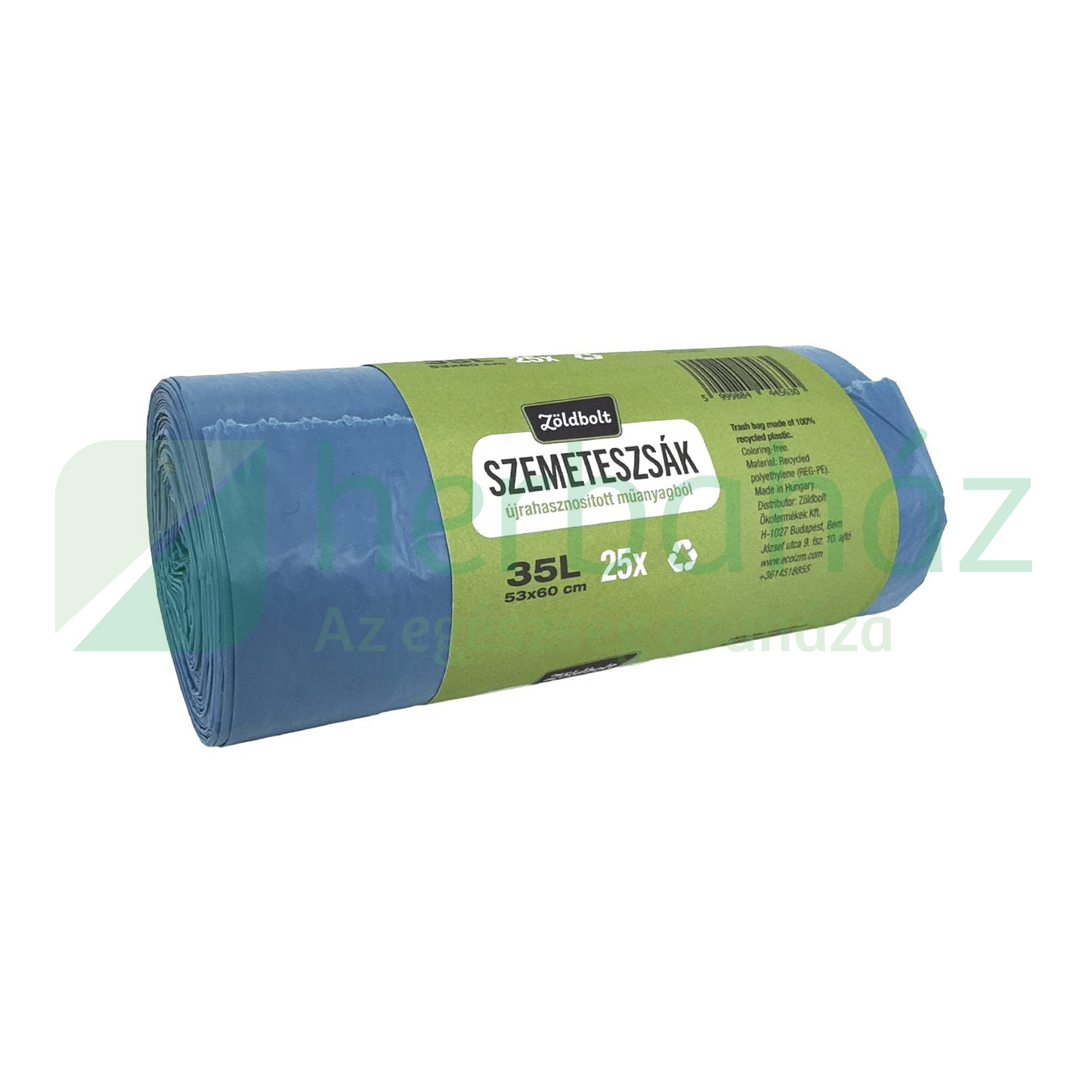 ECOIZM-ZÖLDBOLT ÚJRAHASZNOSÍTOTT SZEMETESZSÁK 35-LITERES 25DB