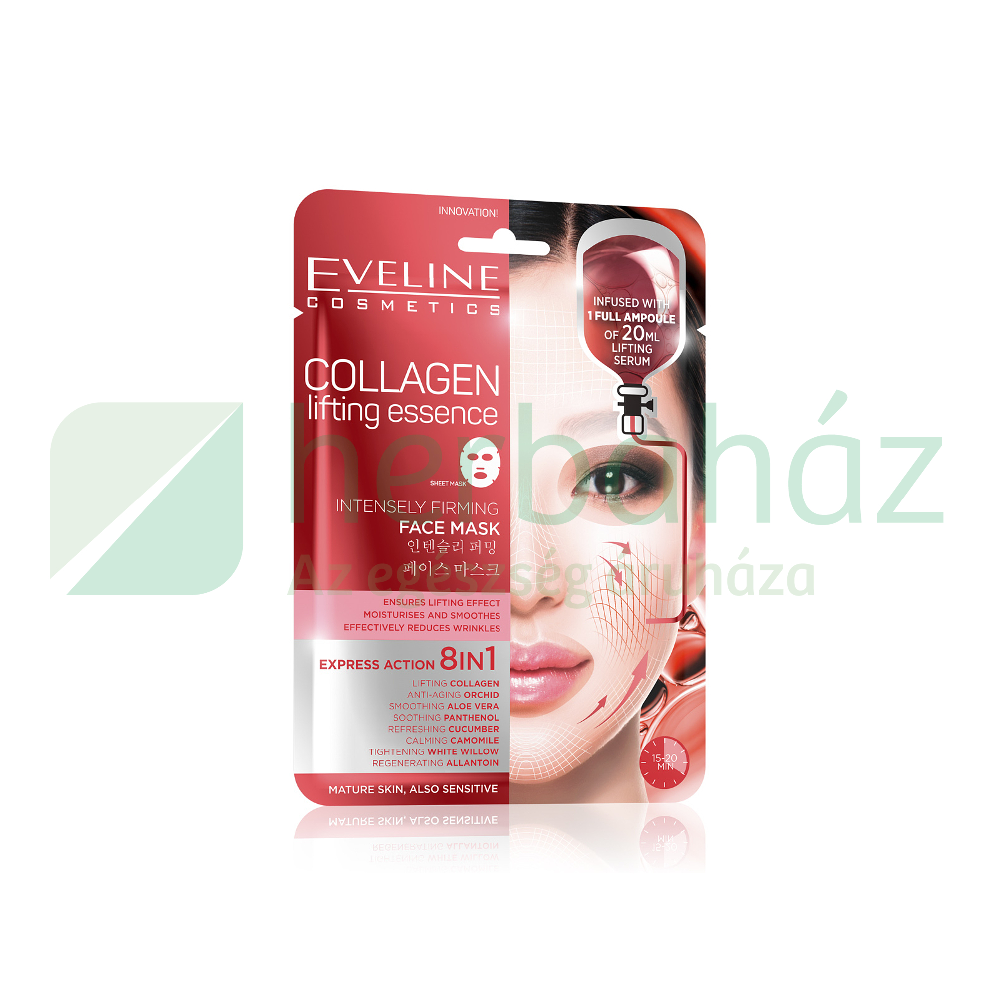 EVELINE KOREAI TEXTIL ARCMASZK KOLLAGÉNNEL 1DB