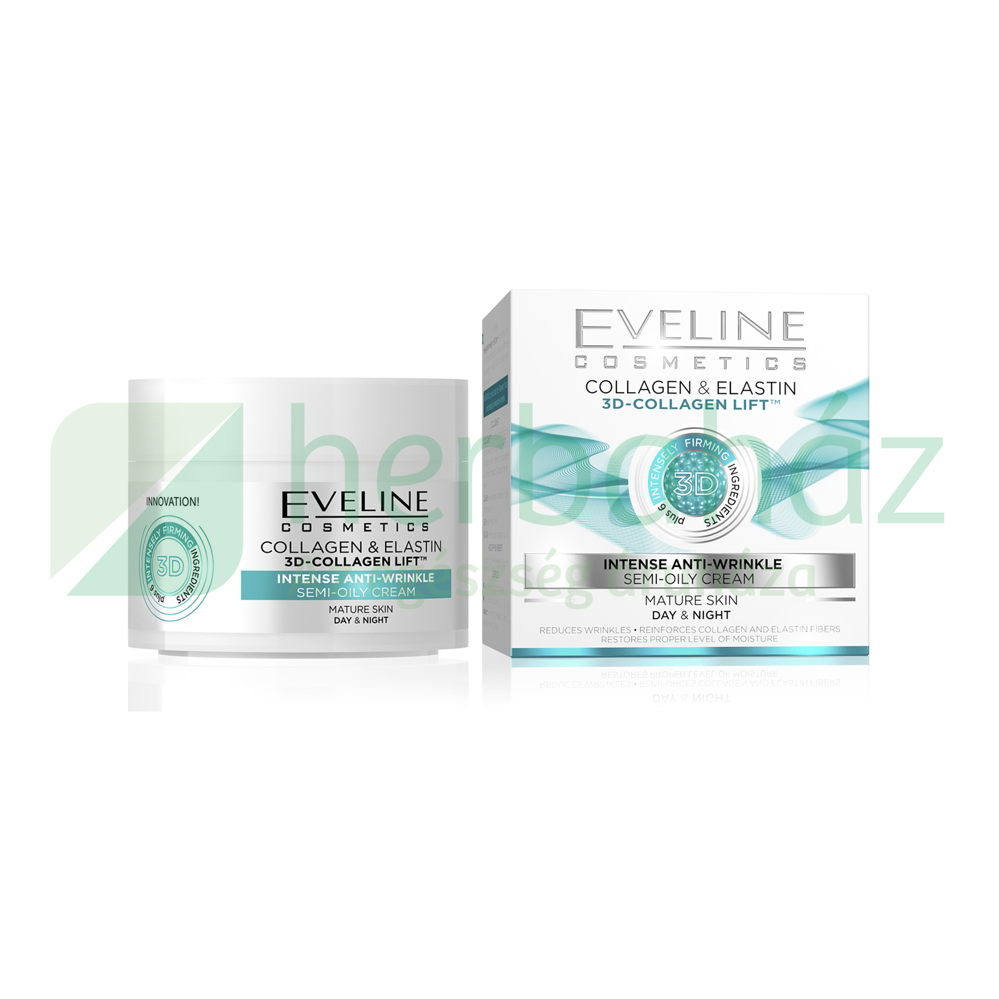 EVELINE NATURE LINE 3D COLLAGEN INTENZÍV RÁNCTALANÍTÓ ARCKRÉM 50ML