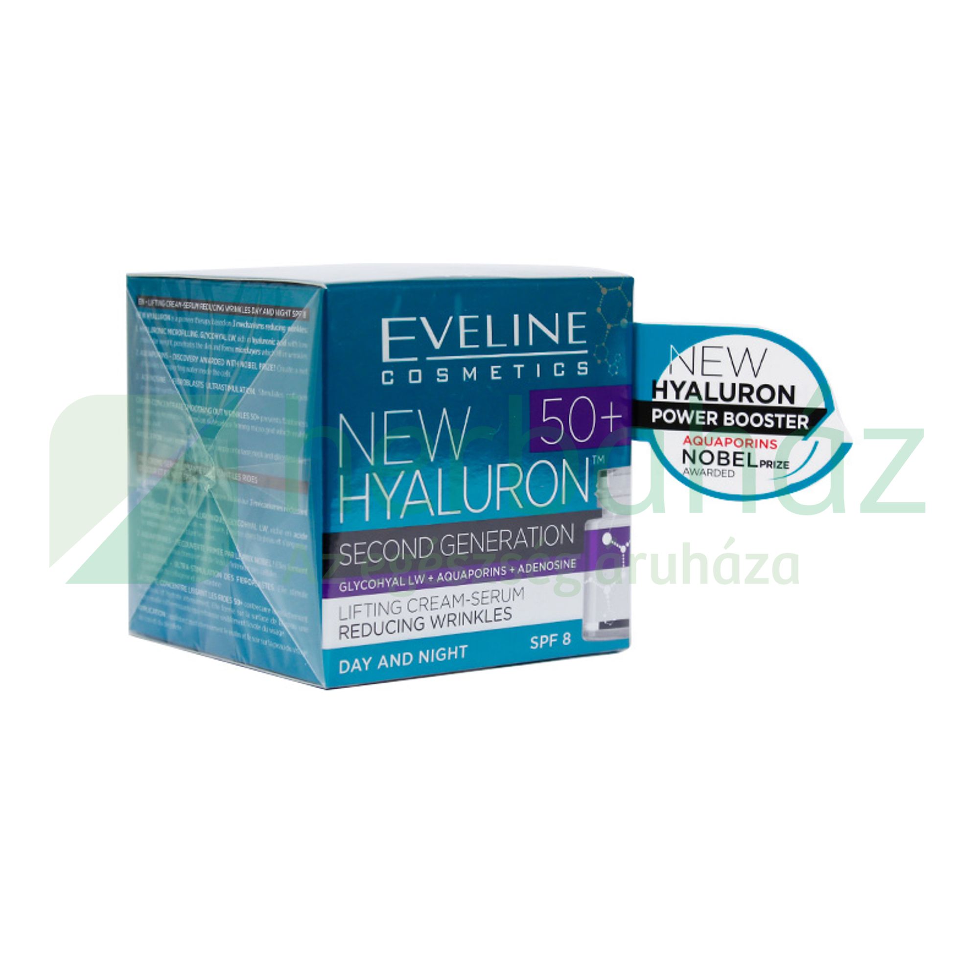 EVELINE NEW HYALURON 50+ RÁNCCSÖKKENTŐ NAPPALI ÉS ÉJSZAKAI KRÉM 50ML