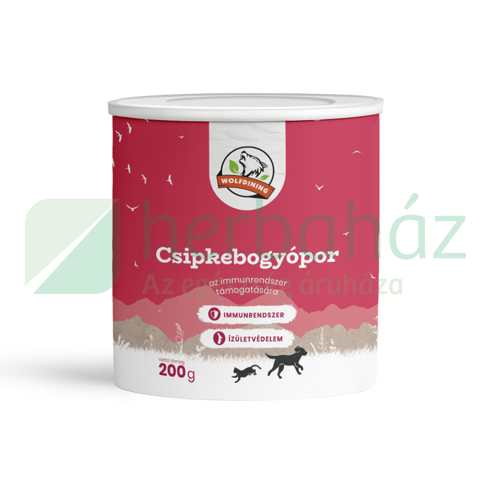 FARKASKONYHA CSIPKEBOGYÓPOR KUTYÁKNAk, MACSKÁKNAK 200G