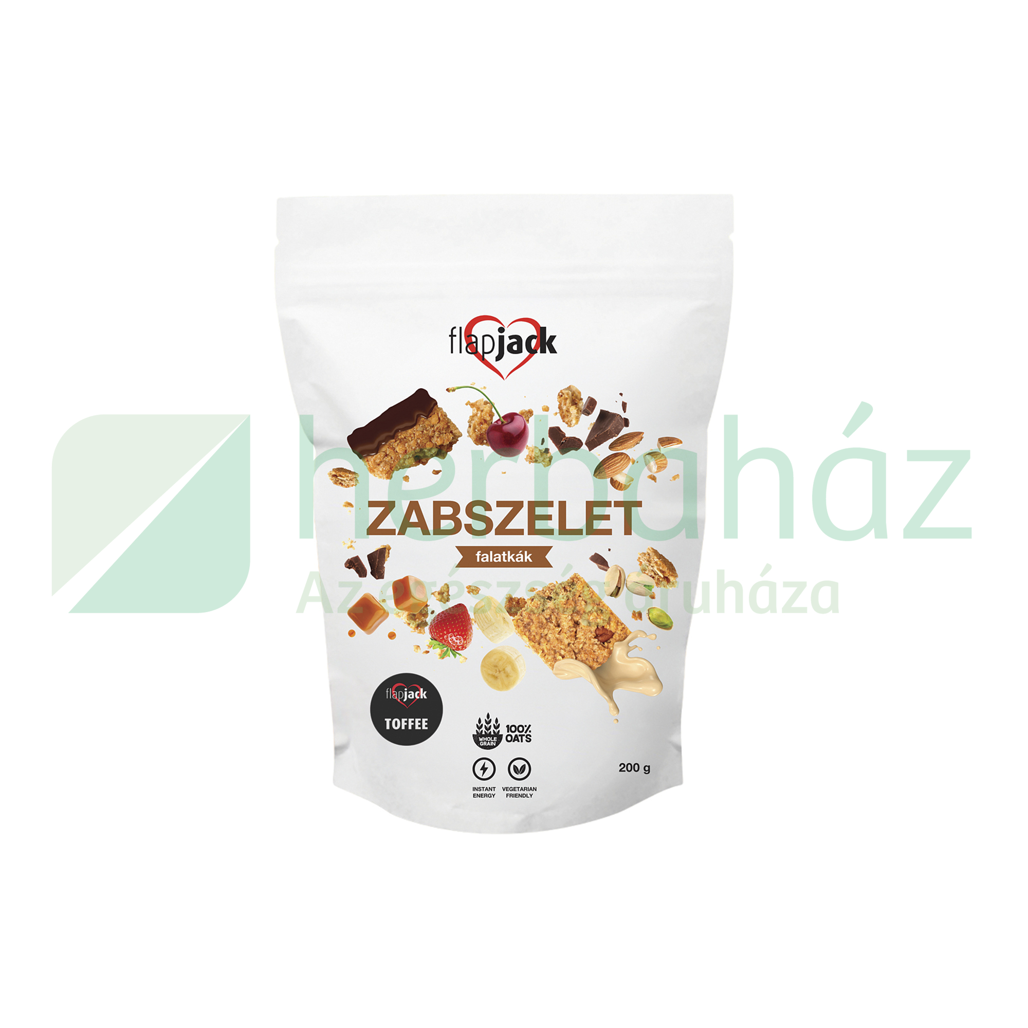 FLAPJACK FALATKÁK TOFFEE ÍZŰ TEJKARAMELLA ÉS CSOKOLÁDÉ ÍZŰ KAKAÓS BEVONÓVAL 200G