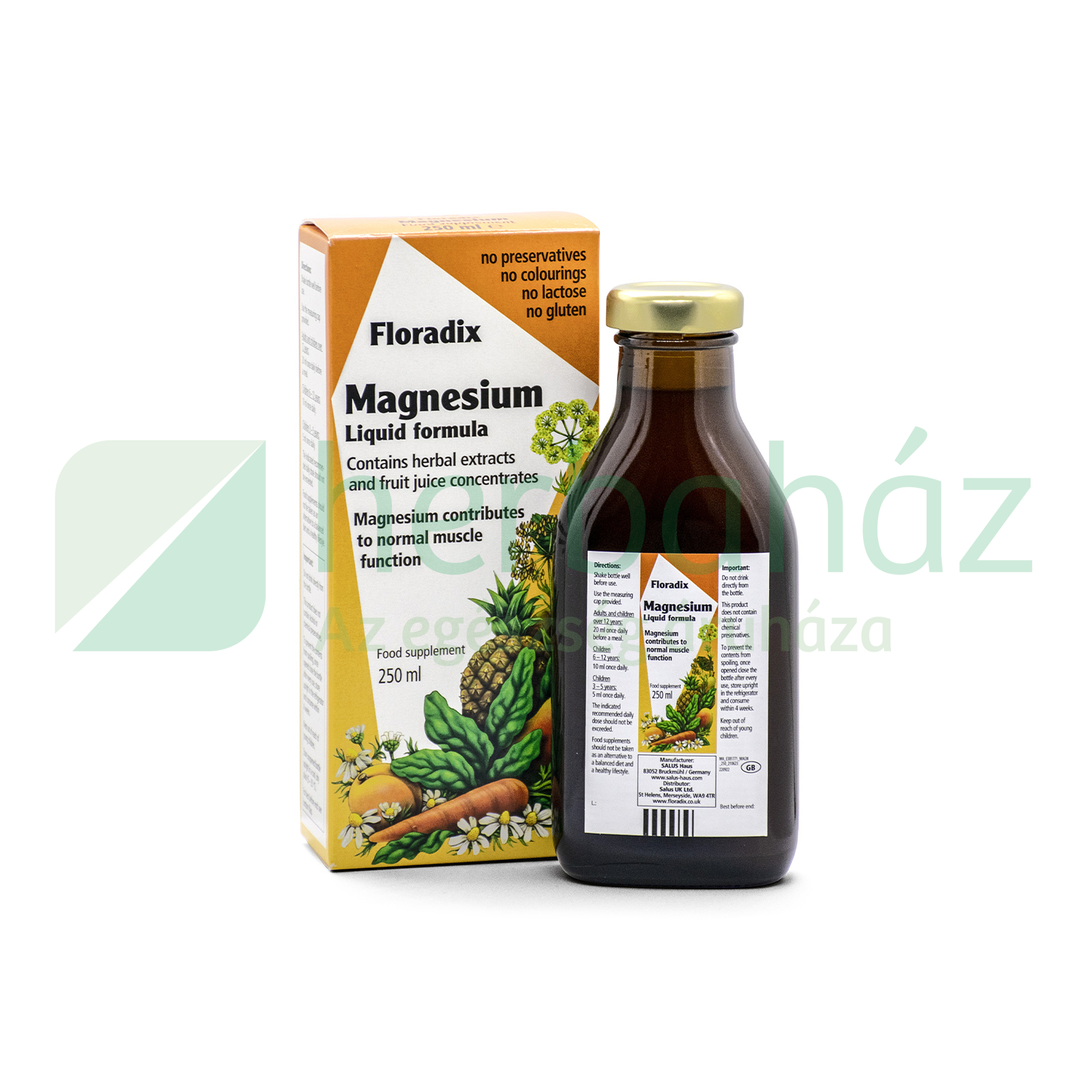 FLORADIX MAGNÉZIUM GYÓGYNÖVÉNYES SZIRUP 250ML