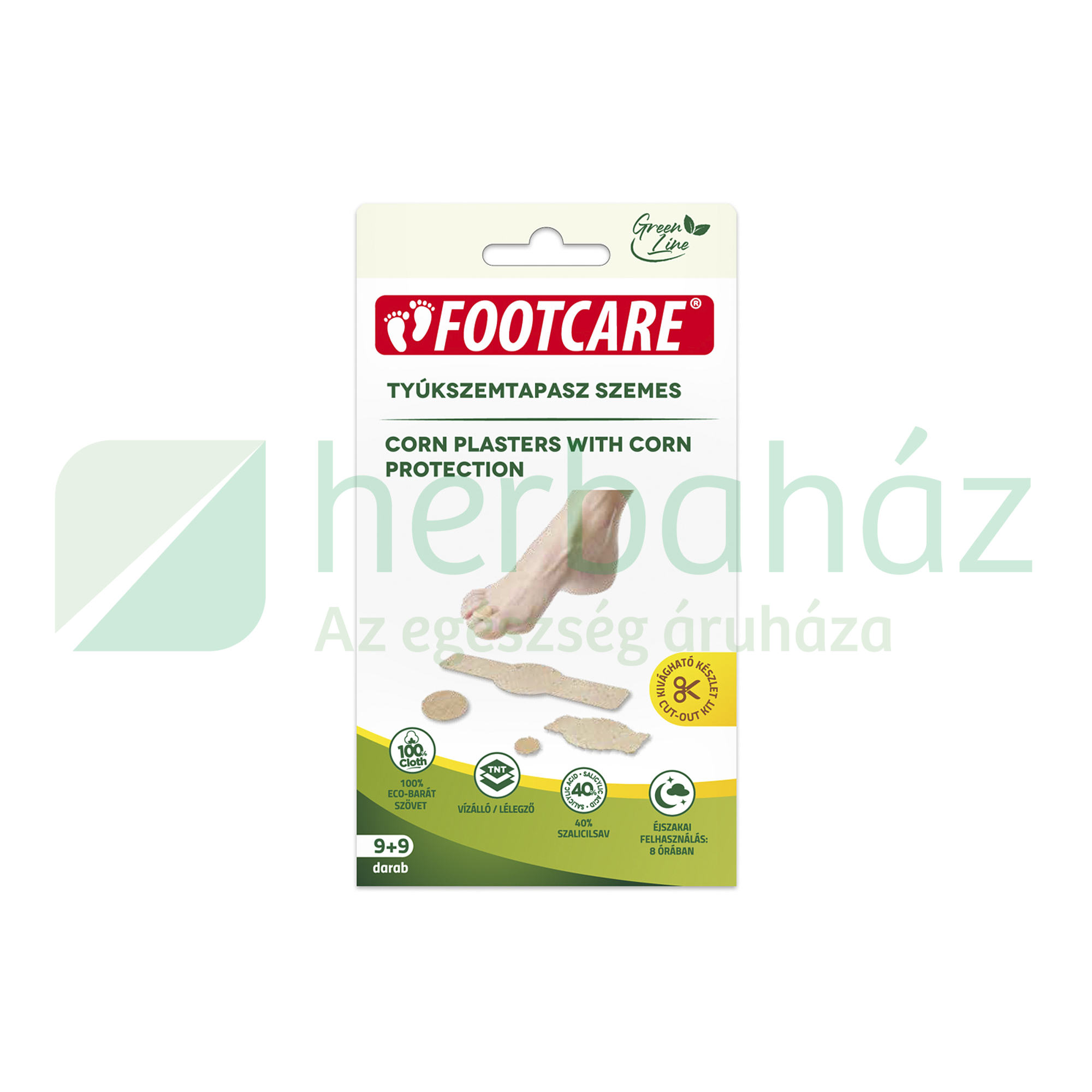FOOTCARE TYÚKSZEMTAPASZ SZEMES 9+9DB