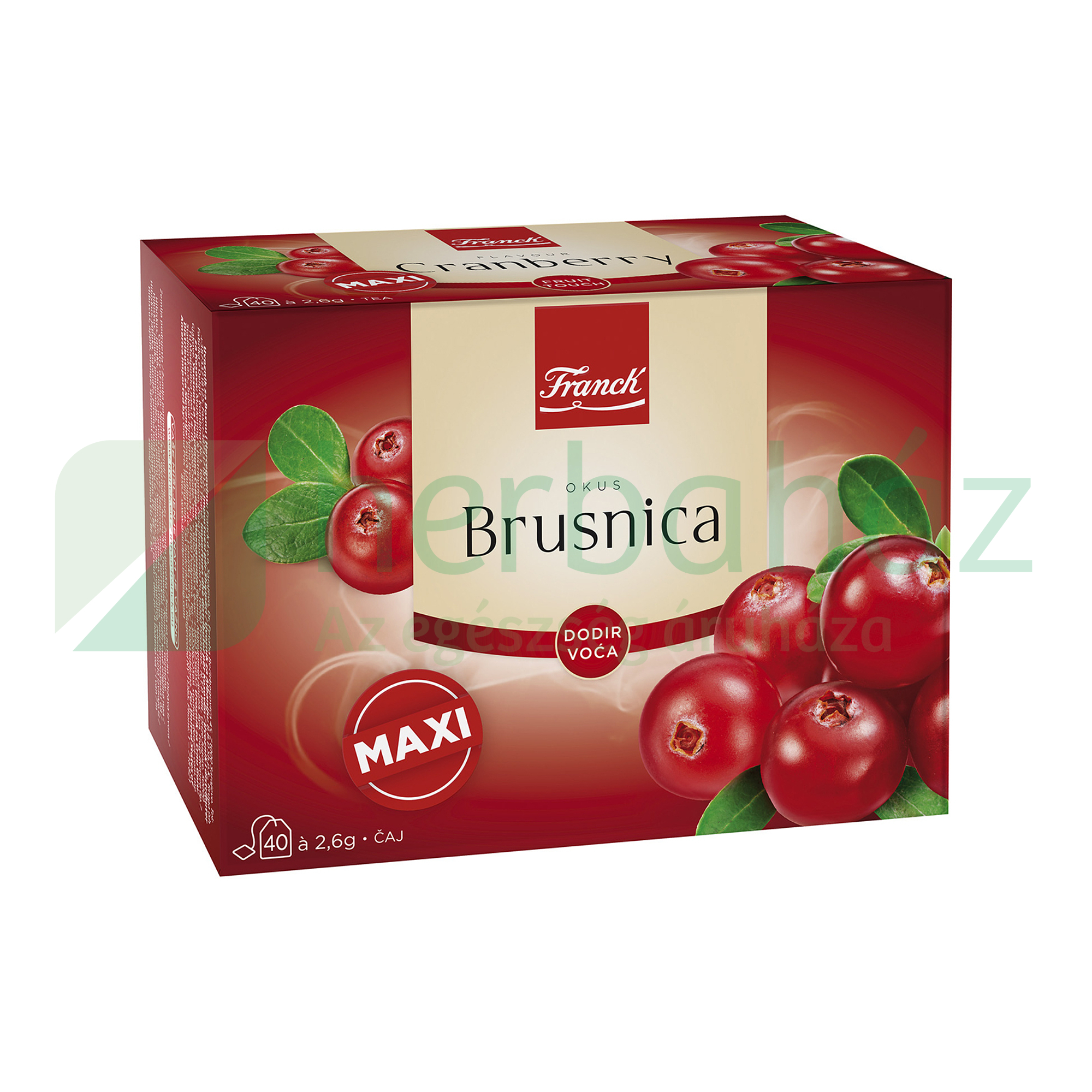 FRANCK GYÜMÖLCSTEA VÖRÖS ÁFONYA ÍZŰ, KOFFEINMENTES, FILTERES 40DB