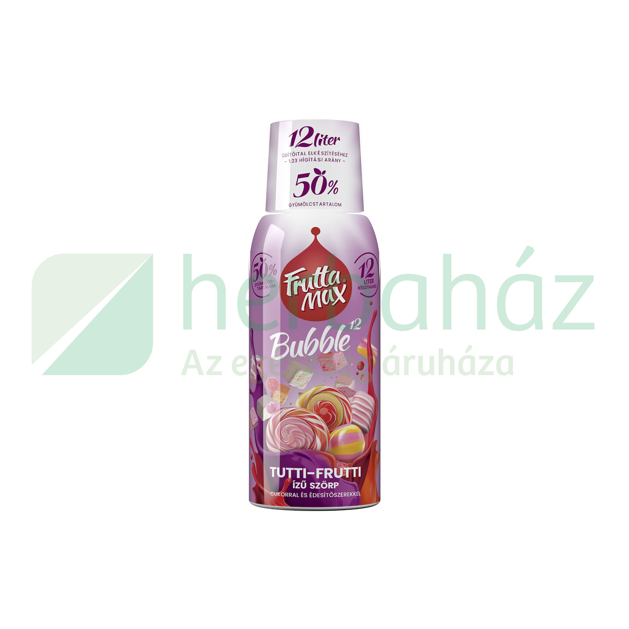 FRUTTAMAX BUBBLE 12 GYÜMÖLCSSZÖRP TUTTI-FRUTTI 500ML DRS+50FT BETÉTDÍJ