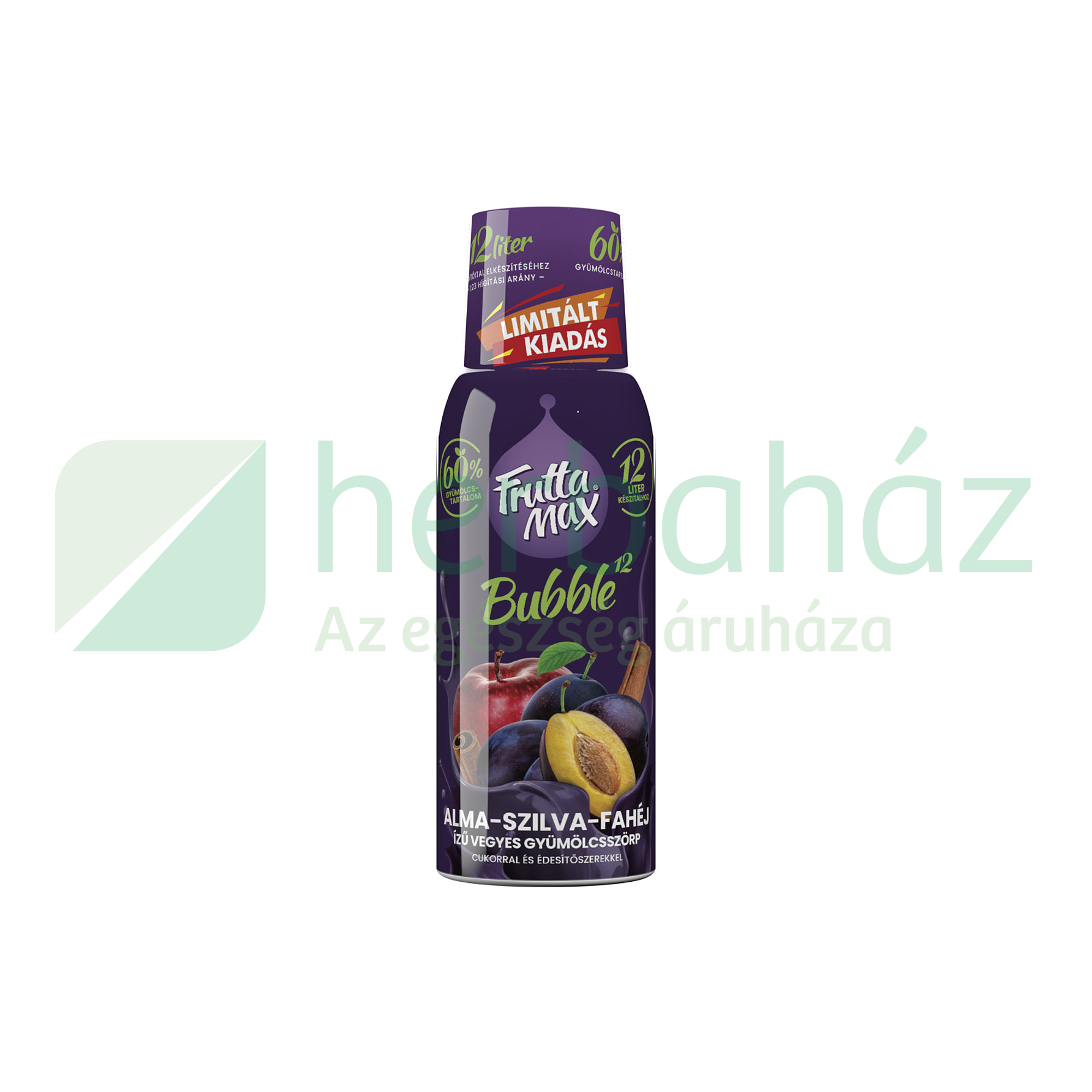 FRUTTAMAX BUBBLE 12 GYÜMÖLCSSZÖRP ALMA-SZILVA-FAHÉJ SZÖRP 500ML DRS+50FT BETÉTDÍJ