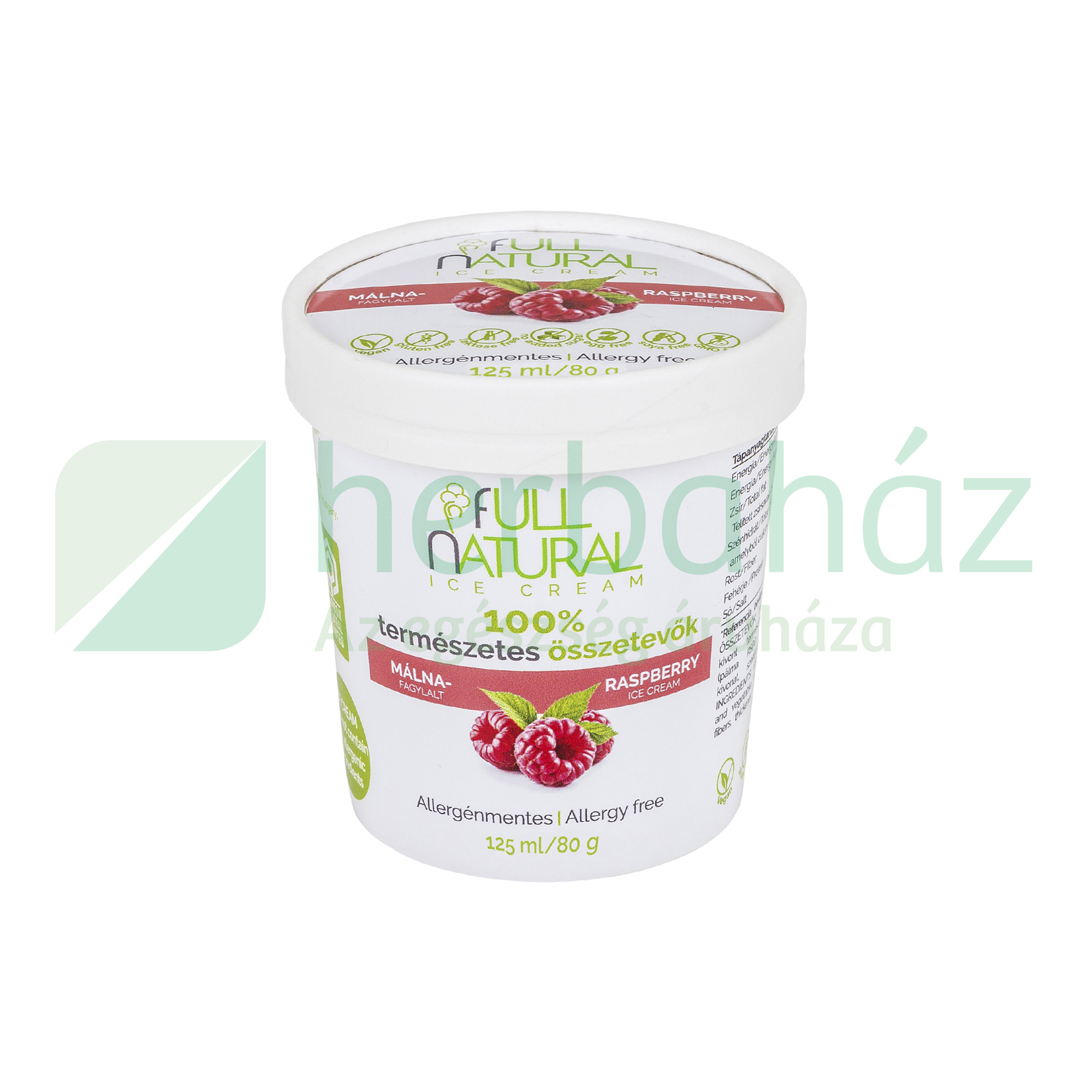 FULL NATURAL VEGÁN ALLERGÉNMENTES MÁLNA JÉGKRÉM 125ML[F]