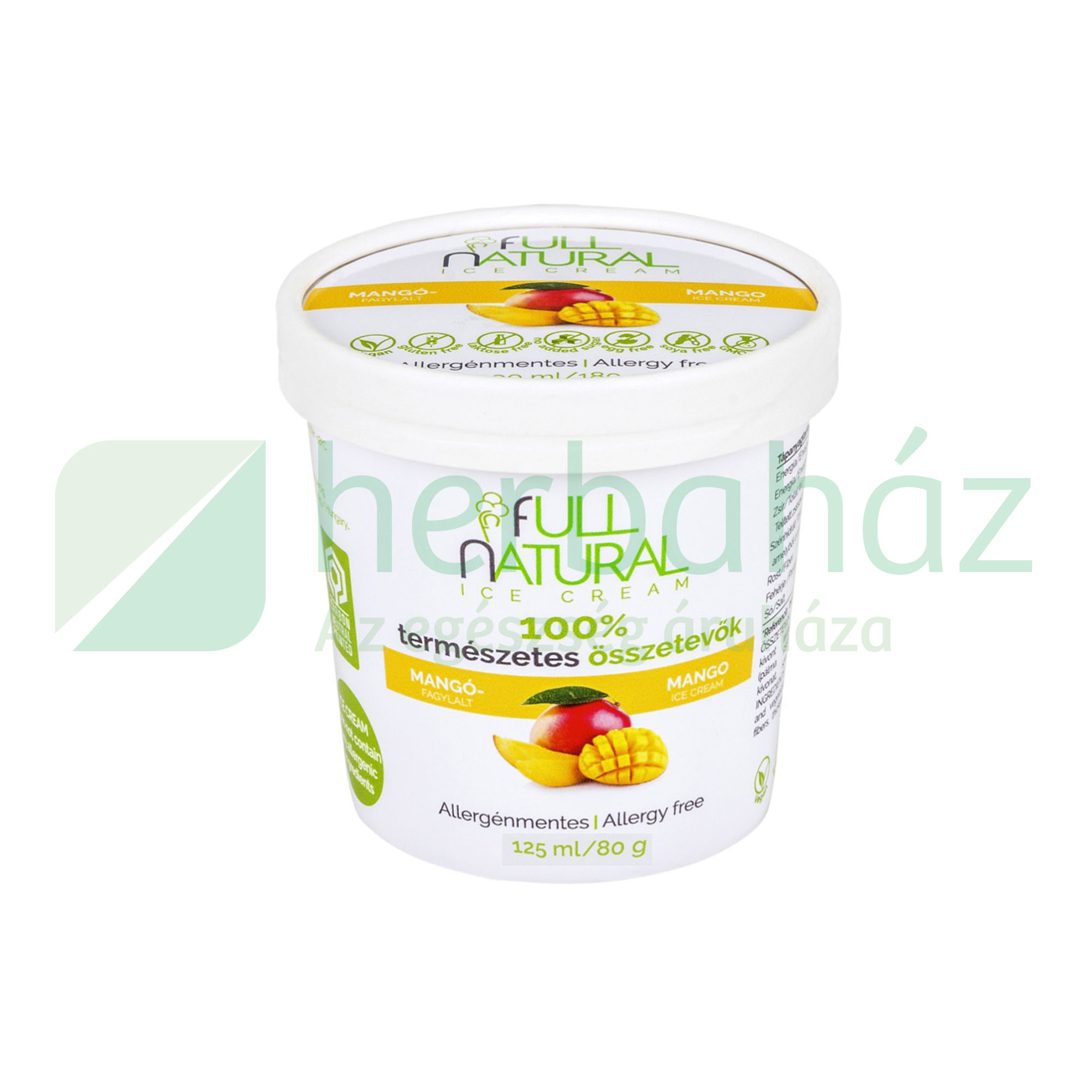 FULL NATURAL VEGÁN ALLERGÉNMENTES MANGÓ JÉGKRÉM 125ML [F]